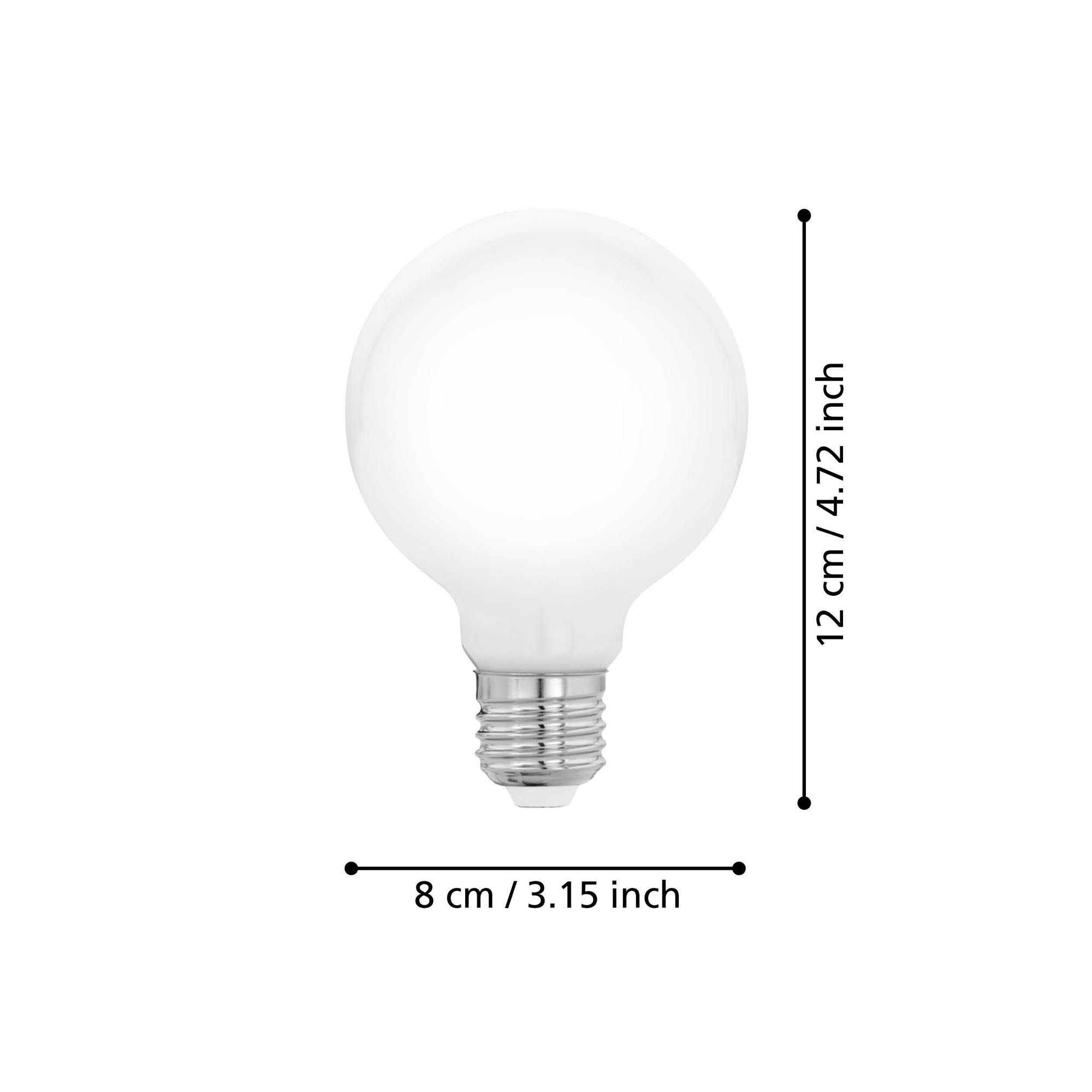 Ampoule Led Globe E27 verre opale forme globe D8 9W