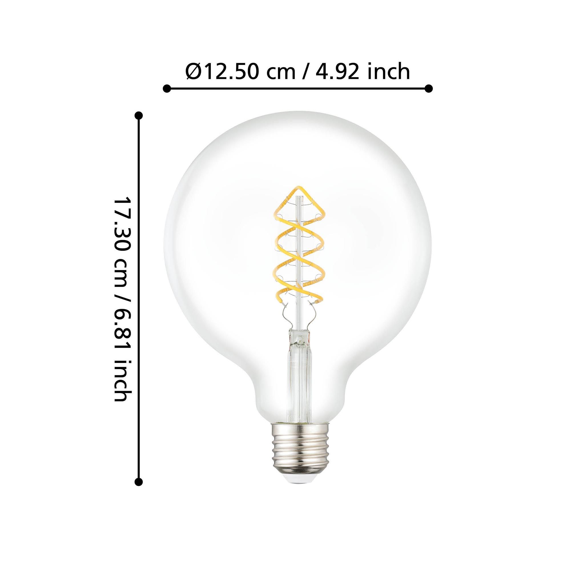 Ampoule Led Globe E27 verre transparent forme globe D12,5 7,9W