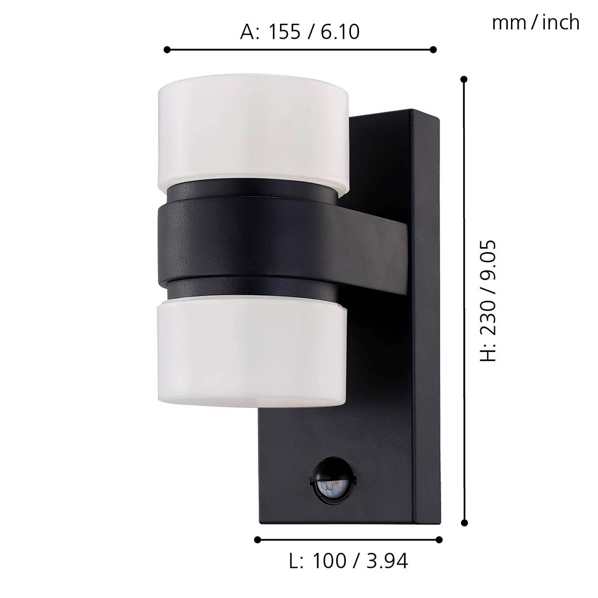 Applique extérieure détecteur LED ATOLLARI anthracite H23cm