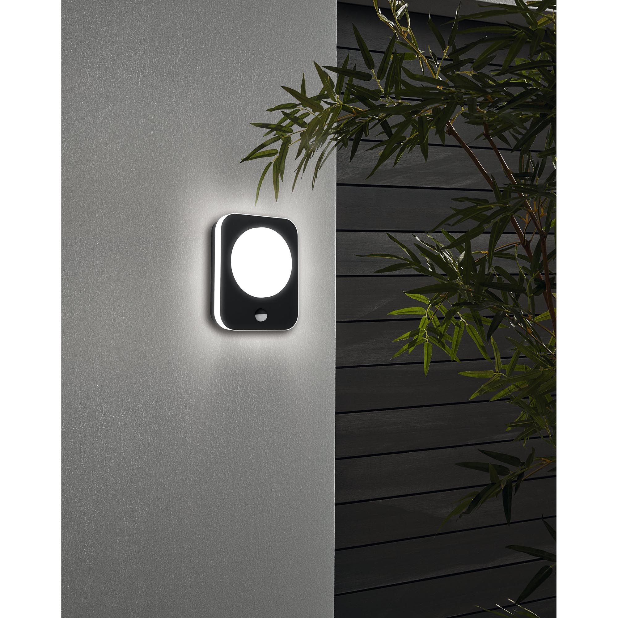 Applique extérieure détecteur LED MADRIZ noir H19cm