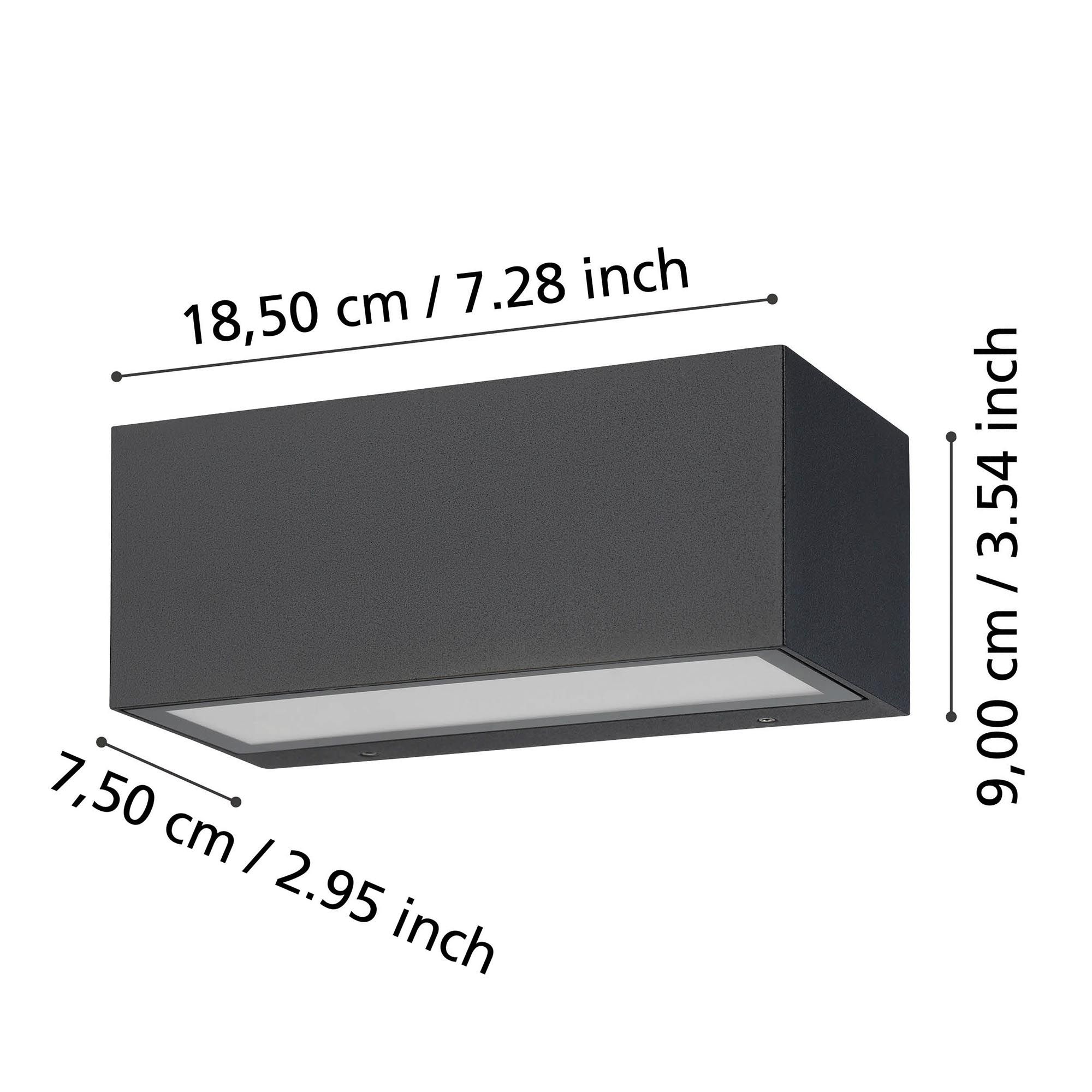 Applique extérieure LED SPONGANO noir L18,5cm