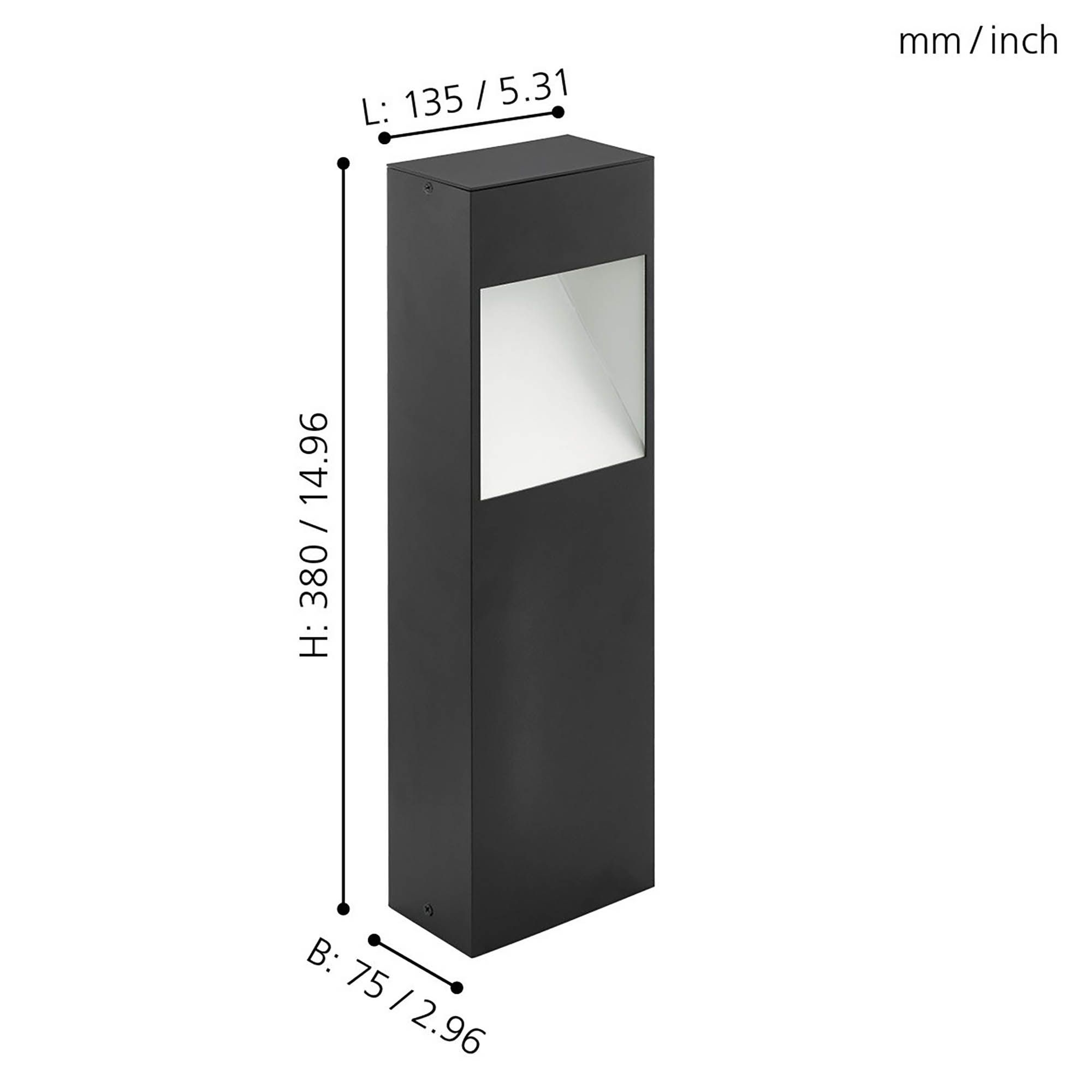 Borne extérieure LED MANFRIA noir H38cm