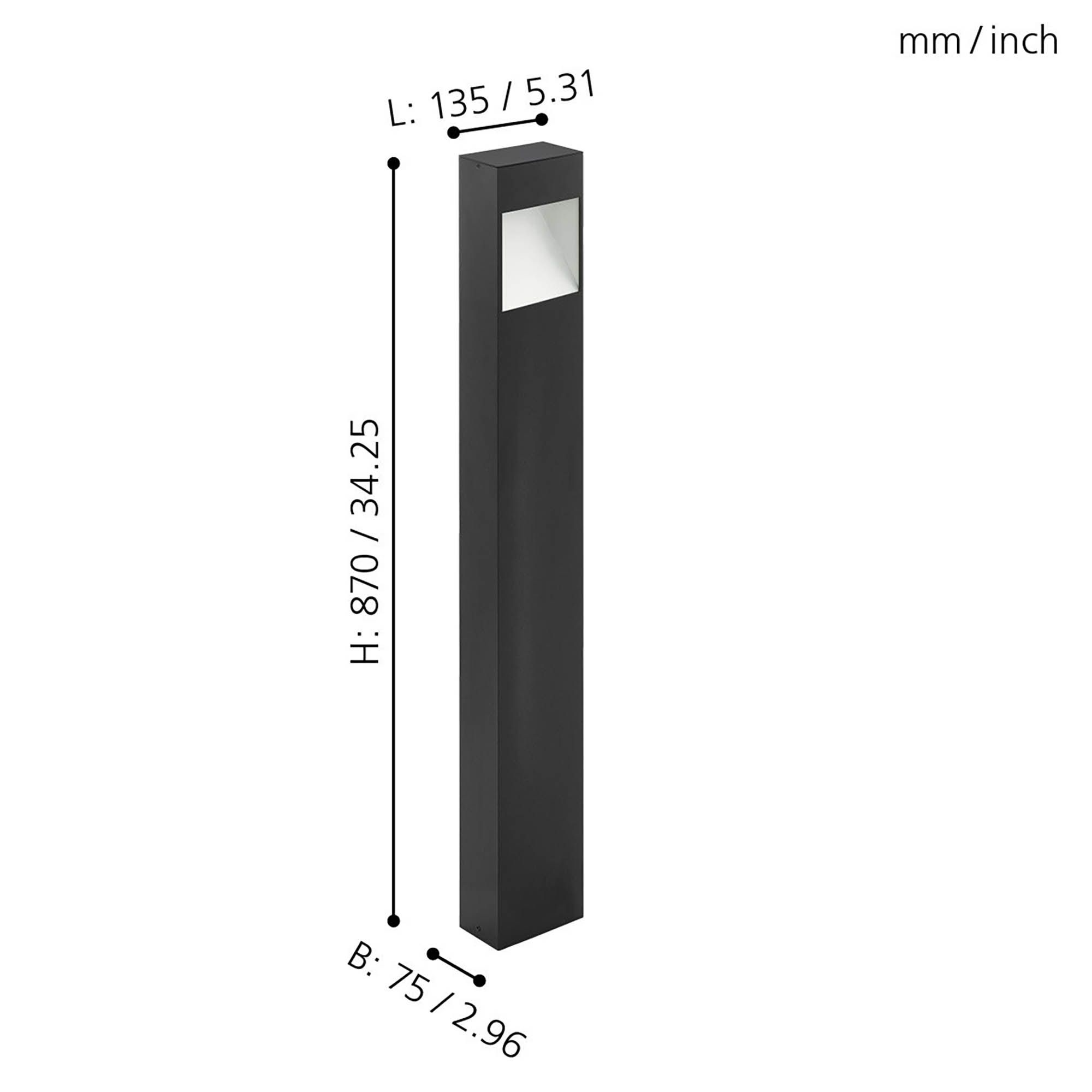 Potelet extérieur LED MANFRIA noir H87cm