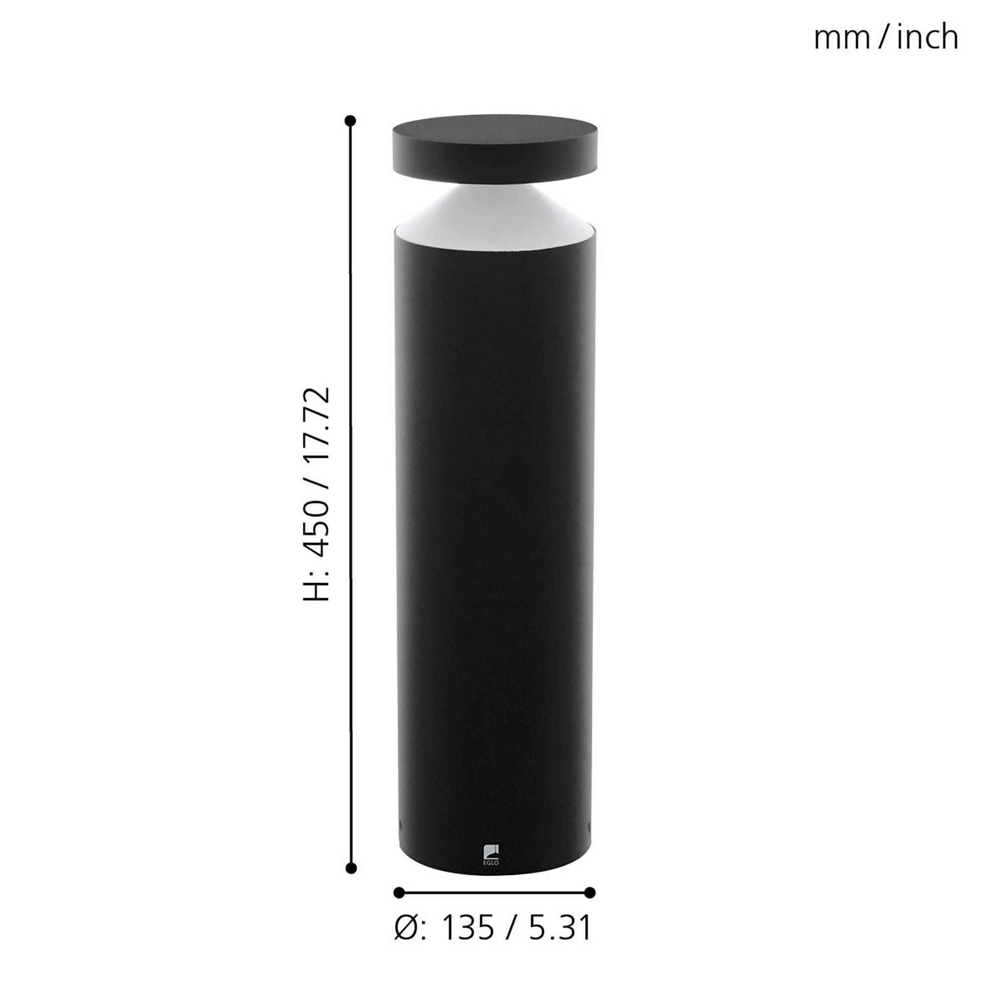 Borne LED MELZO noir H45cm