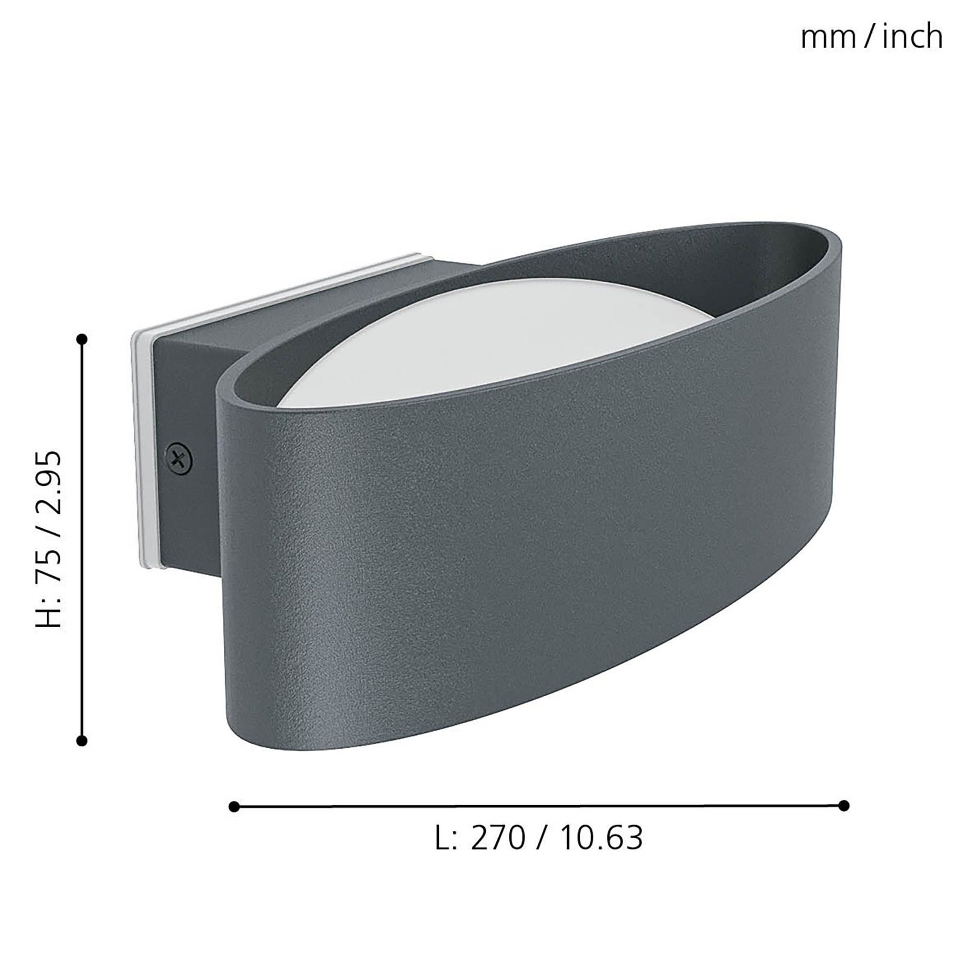 Applique extérieure LED CHINOA anthracite H27cm