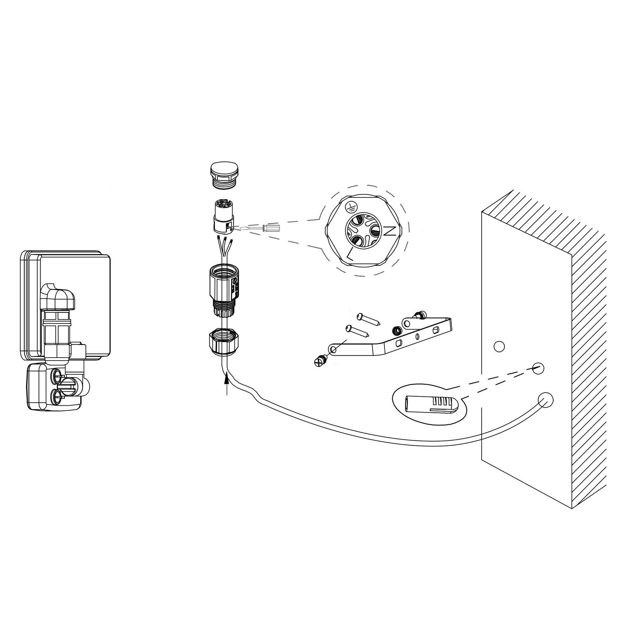 Projecteur extérieur LED FAEDO noir H20cm