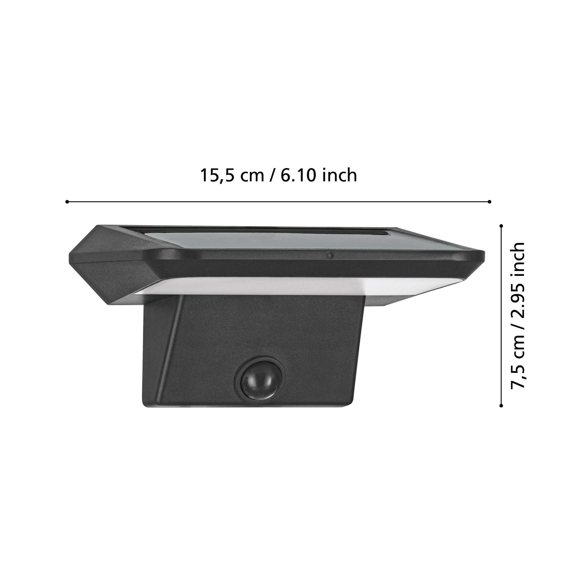 Applique extérieure LED PORRASSA noir H7,5cm
