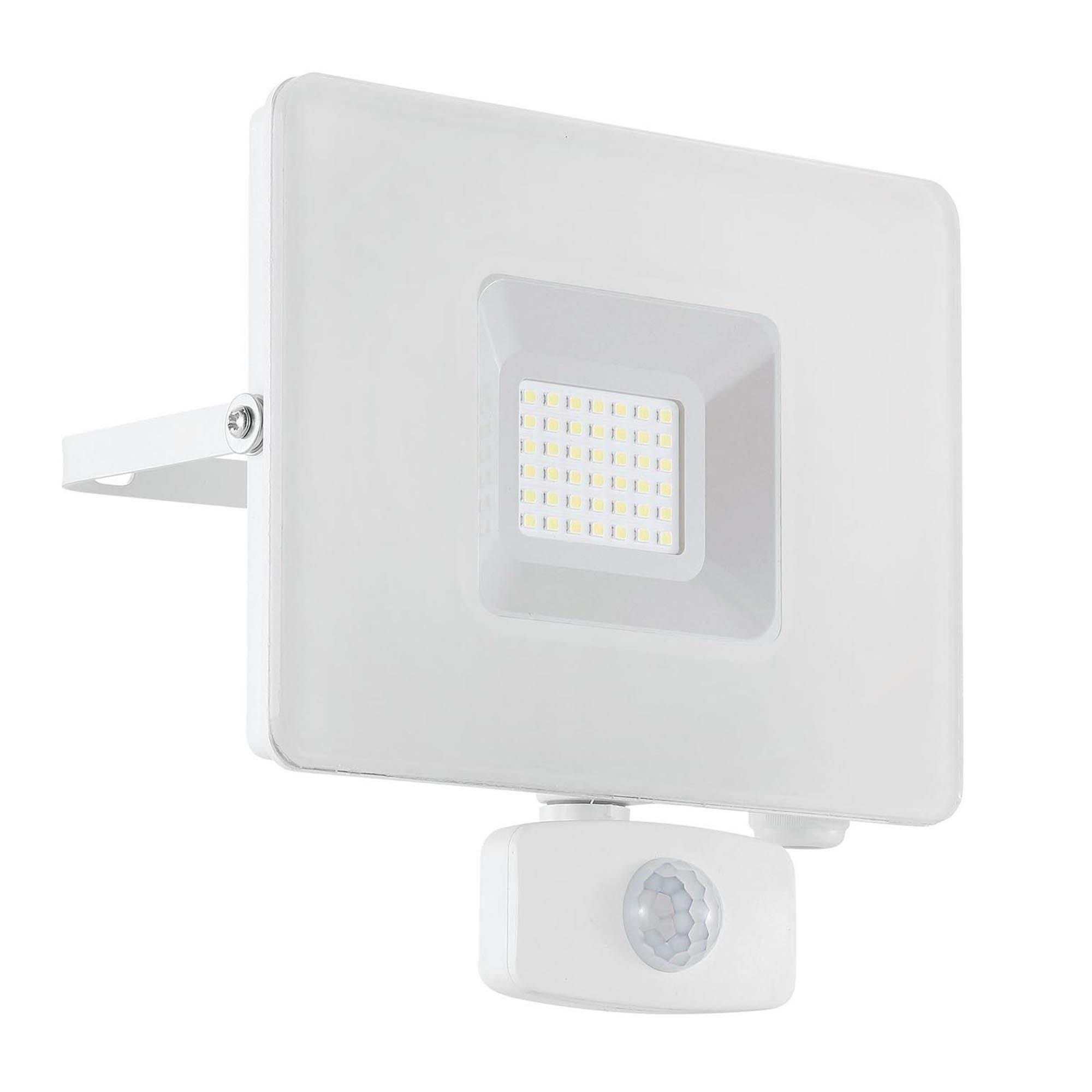 Projecteur extérieur détecteur LED FAEDO blanc H19cm