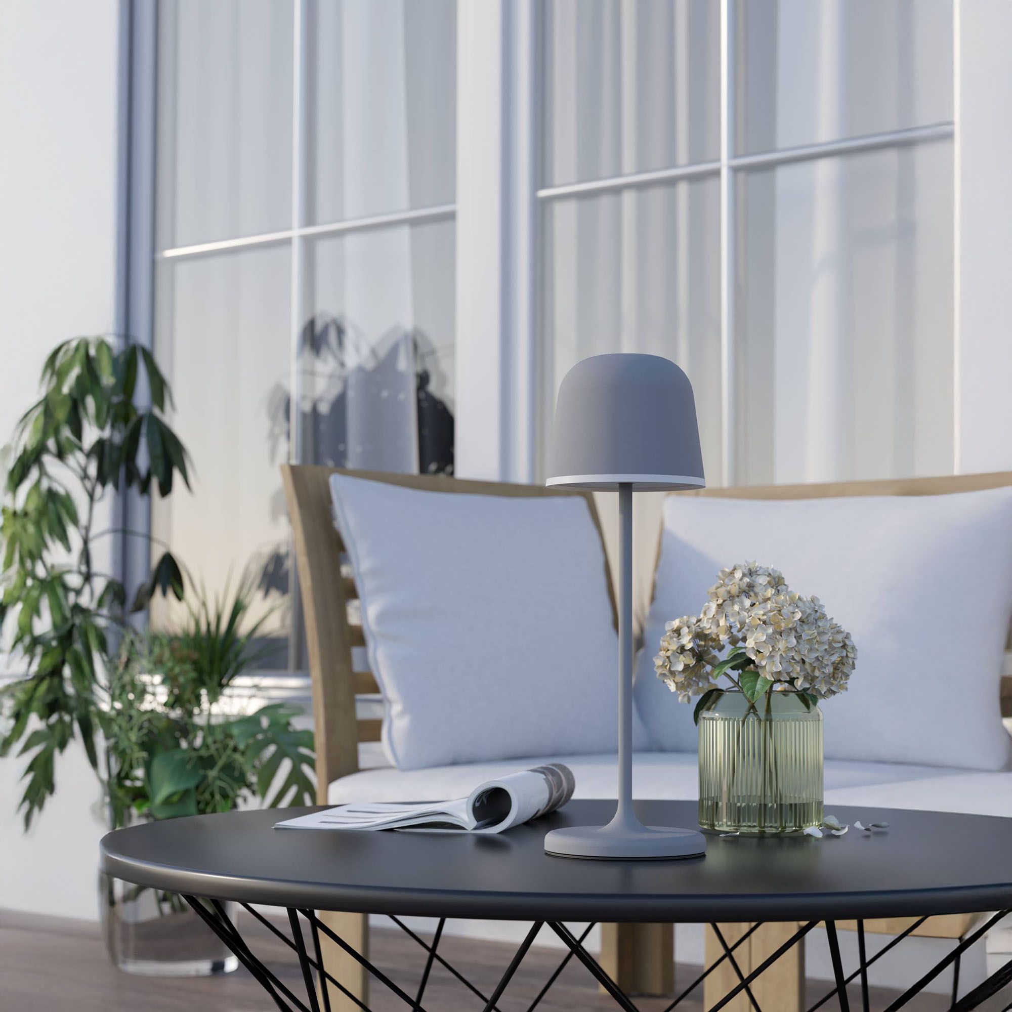 Lampe extérieure LED MANNERA blanc H34cm