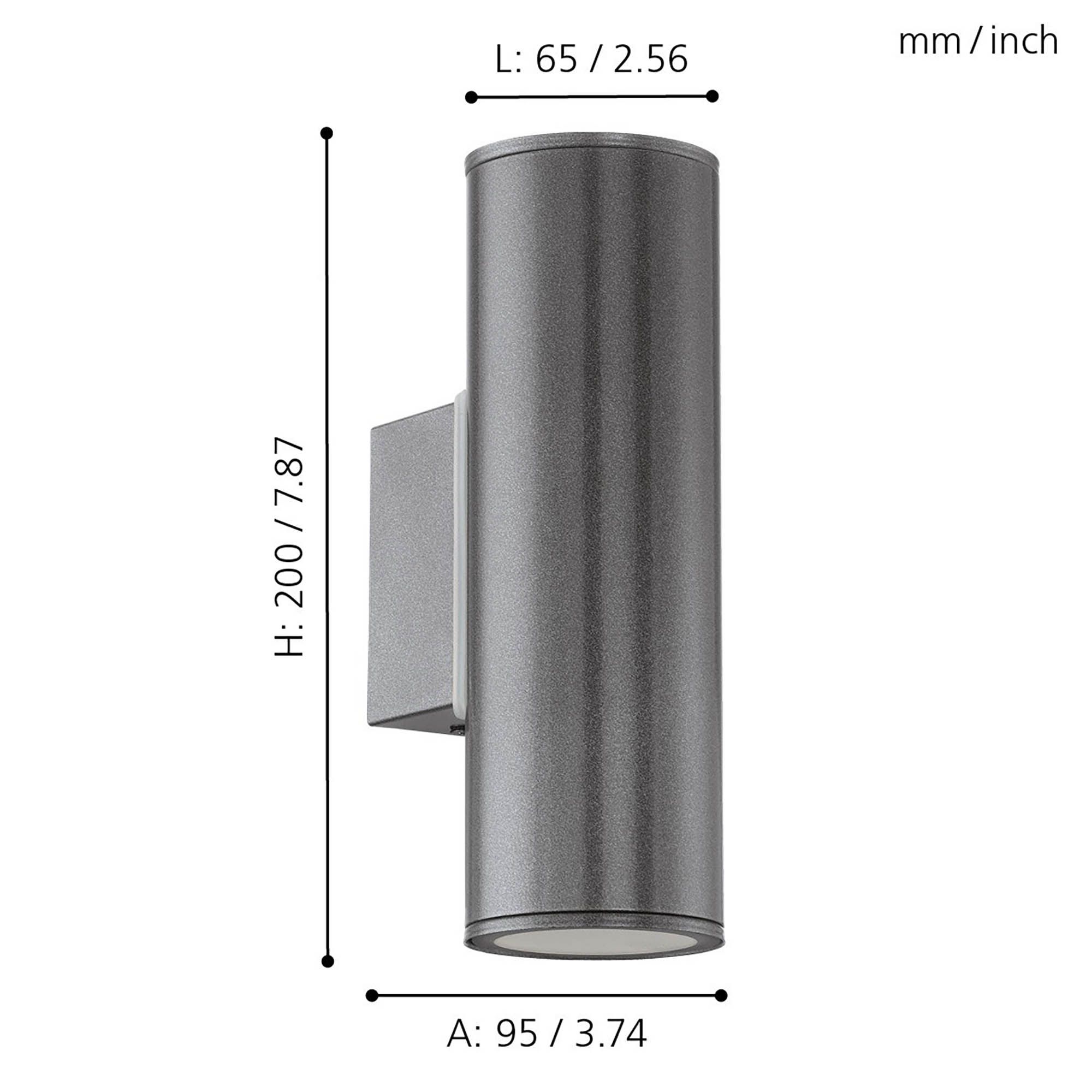 Applique extérieure RIGA anthracite H20cm