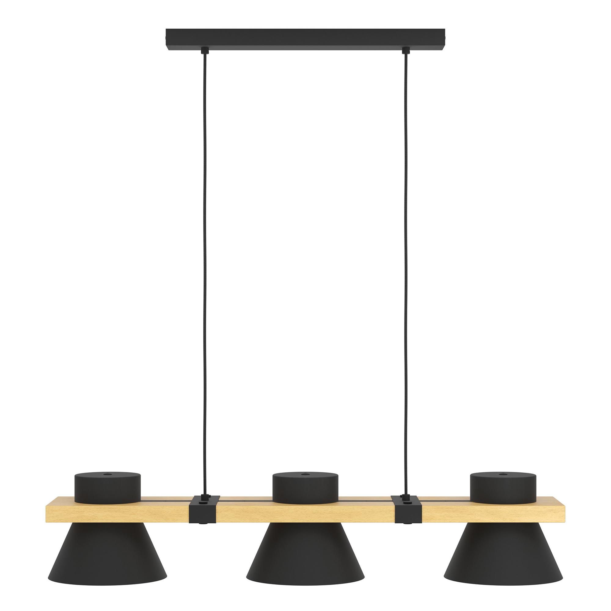 Suspension MACCLES noir/bois L78cm