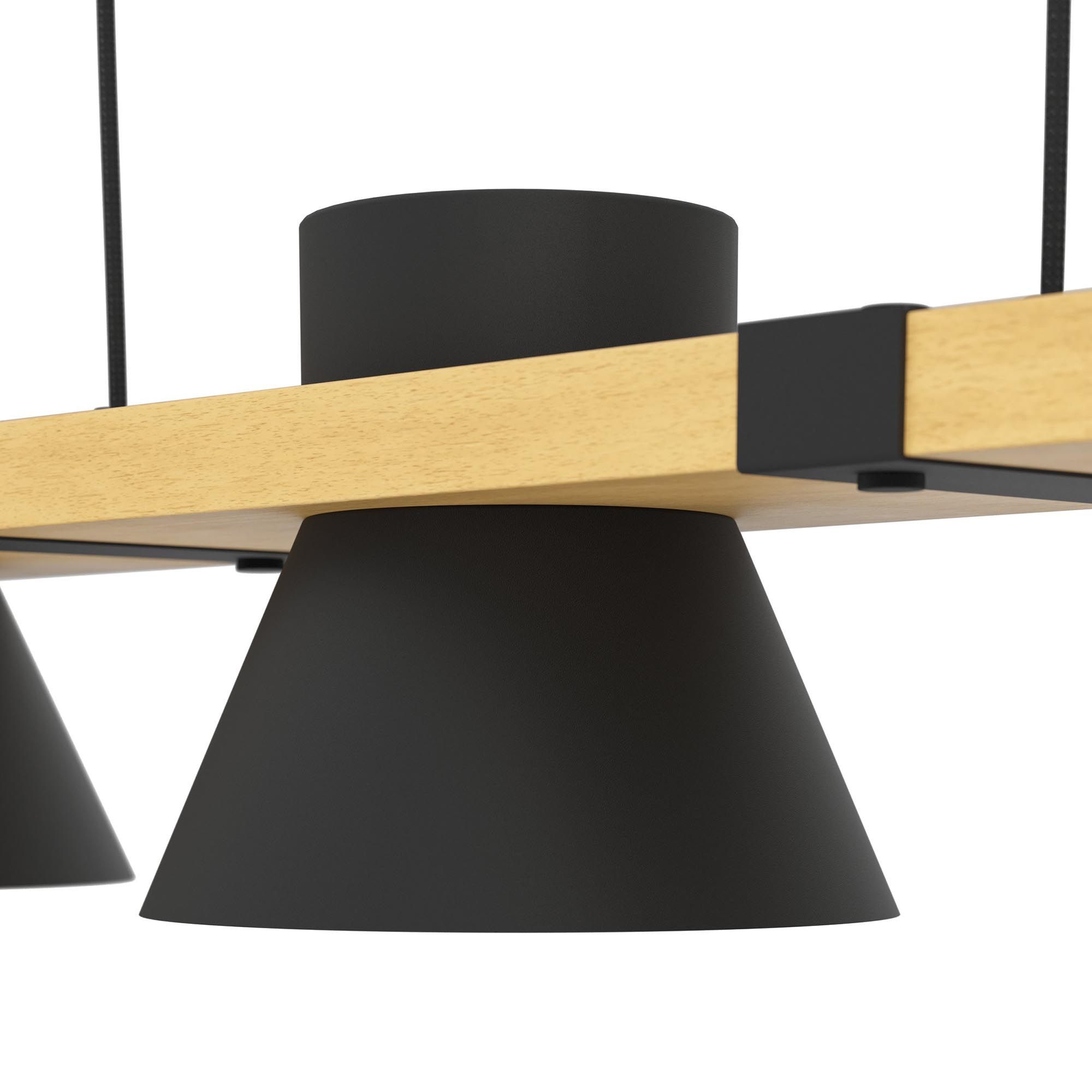 Suspension MACCLES noir/bois L78cm