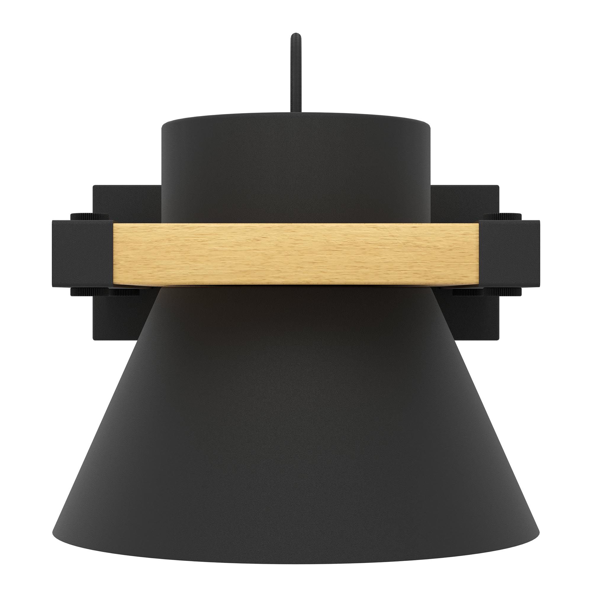Applique MACCLES noir/bois H15cm