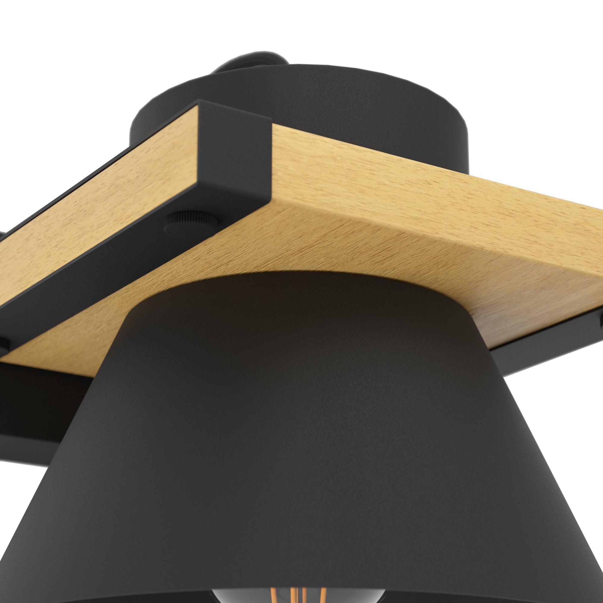 Applique MACCLES noir/bois H15cm