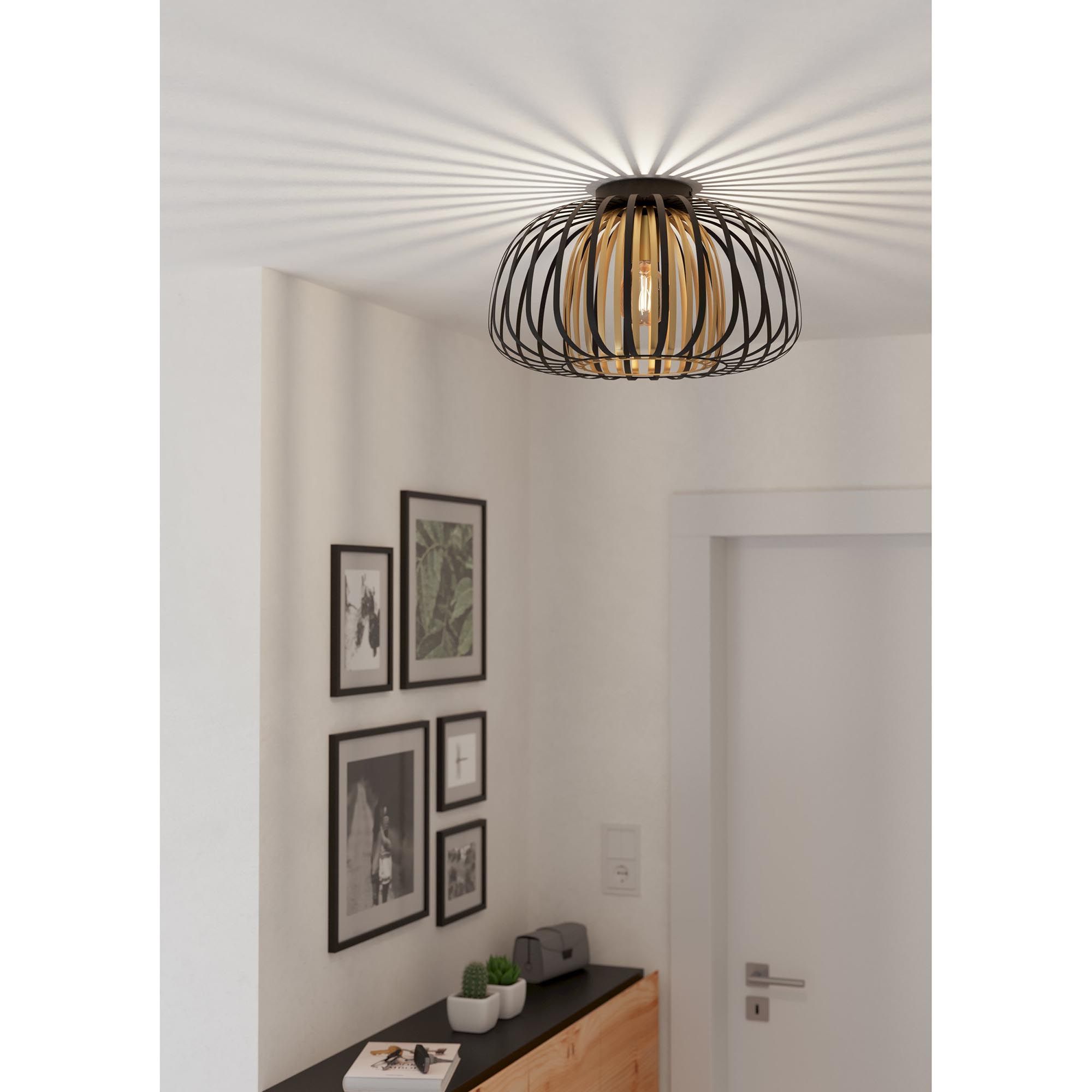 Plafonnier ENCINITOS noir/doré Ø45cm