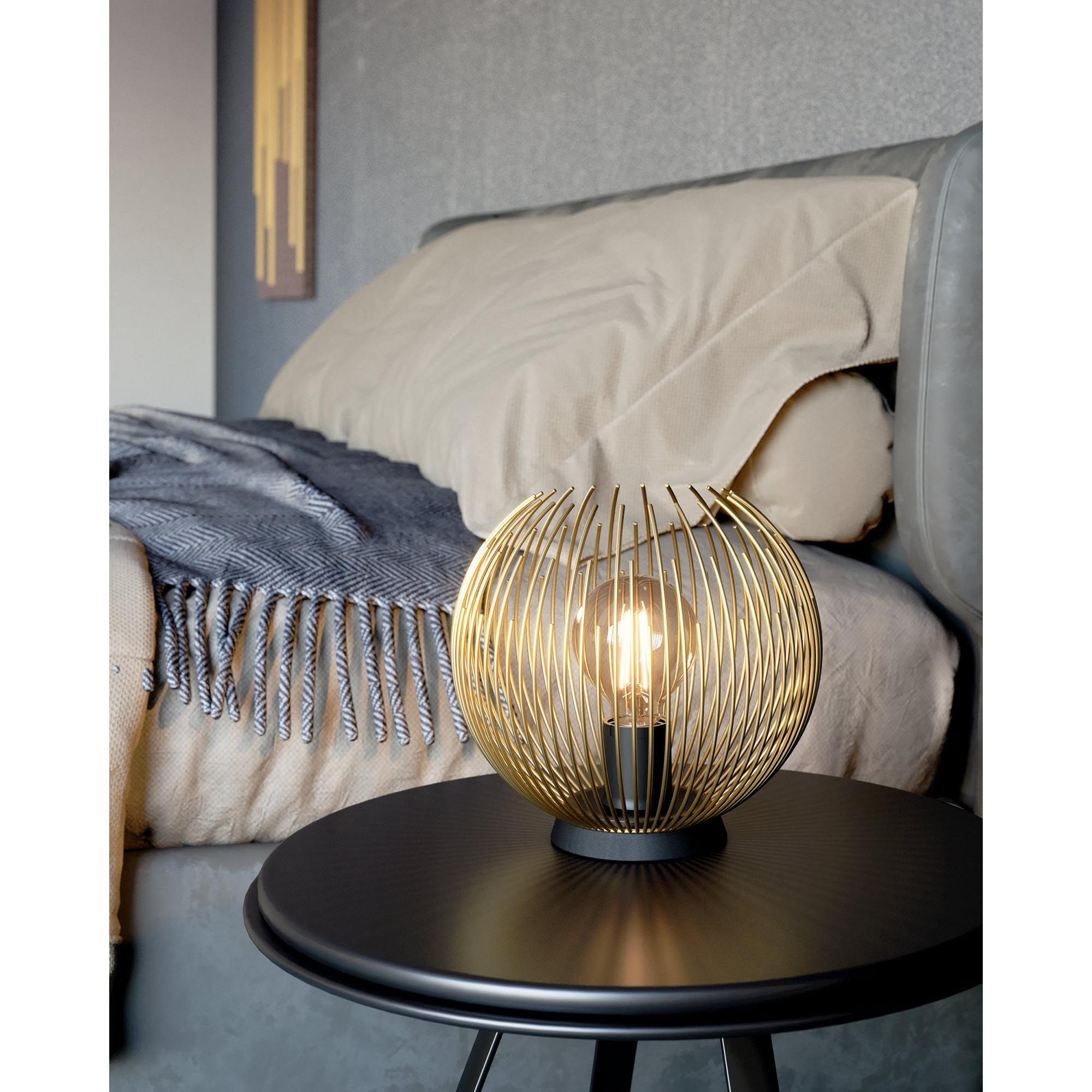 Lampe VENEZUELA noir/doré Ø23,5cm