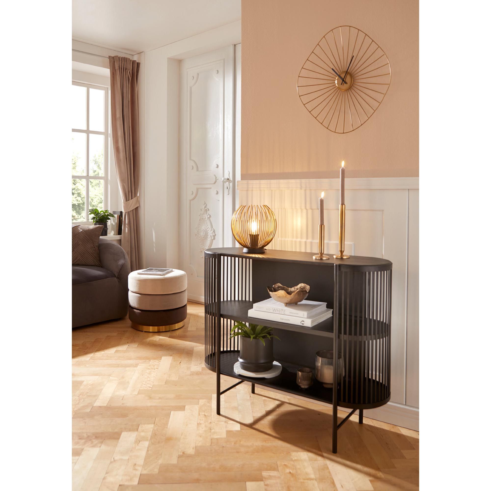Lampe VENEZUELA noir/doré Ø23,5cm