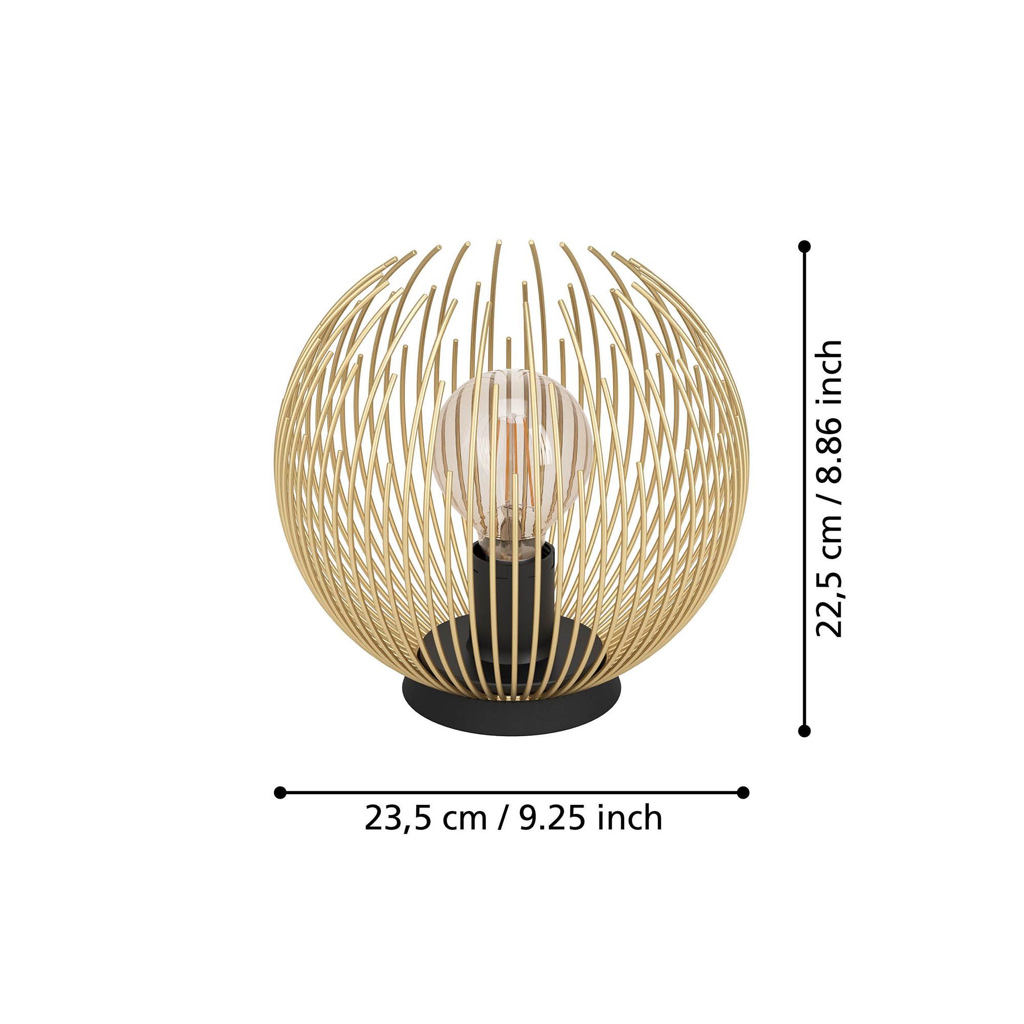 Lampe VENEZUELA noir/doré Ø23,5cm