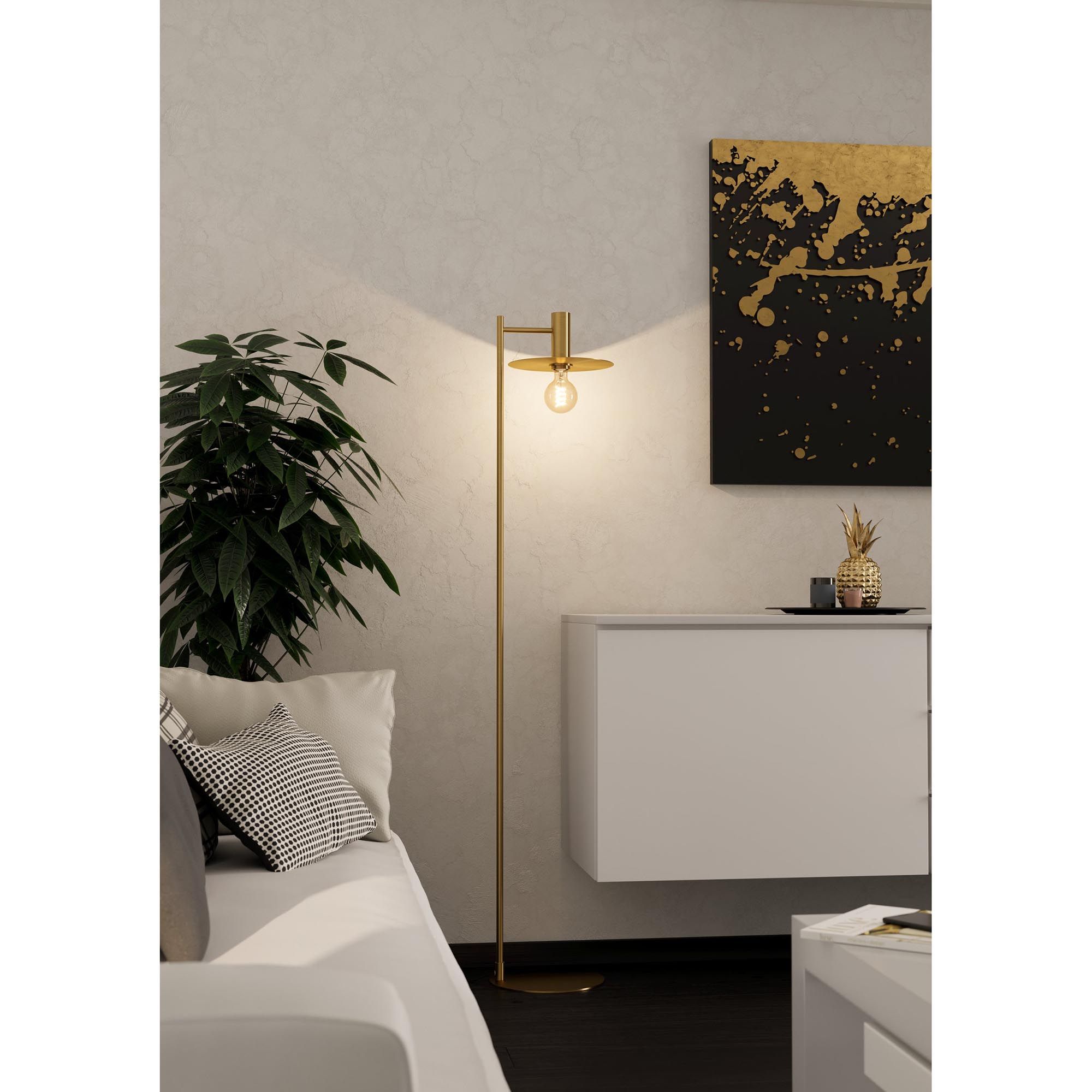 Lampadaire ESCANDELL doré H156cm