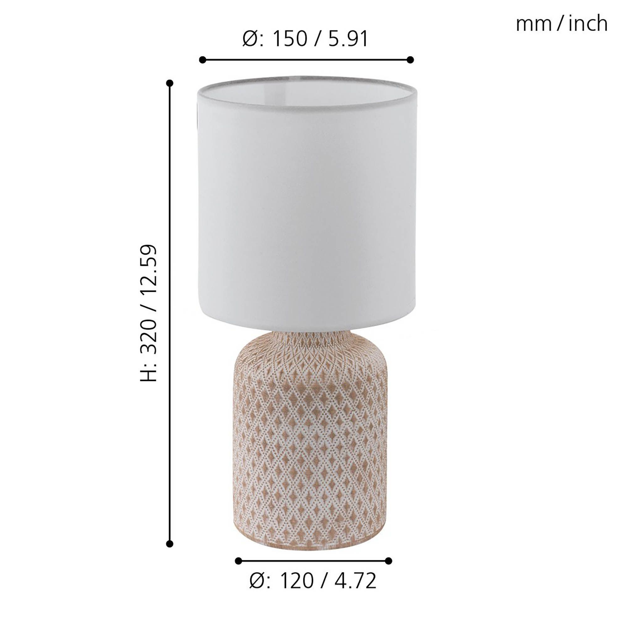Lampe BELLARIVA blanc H32cm