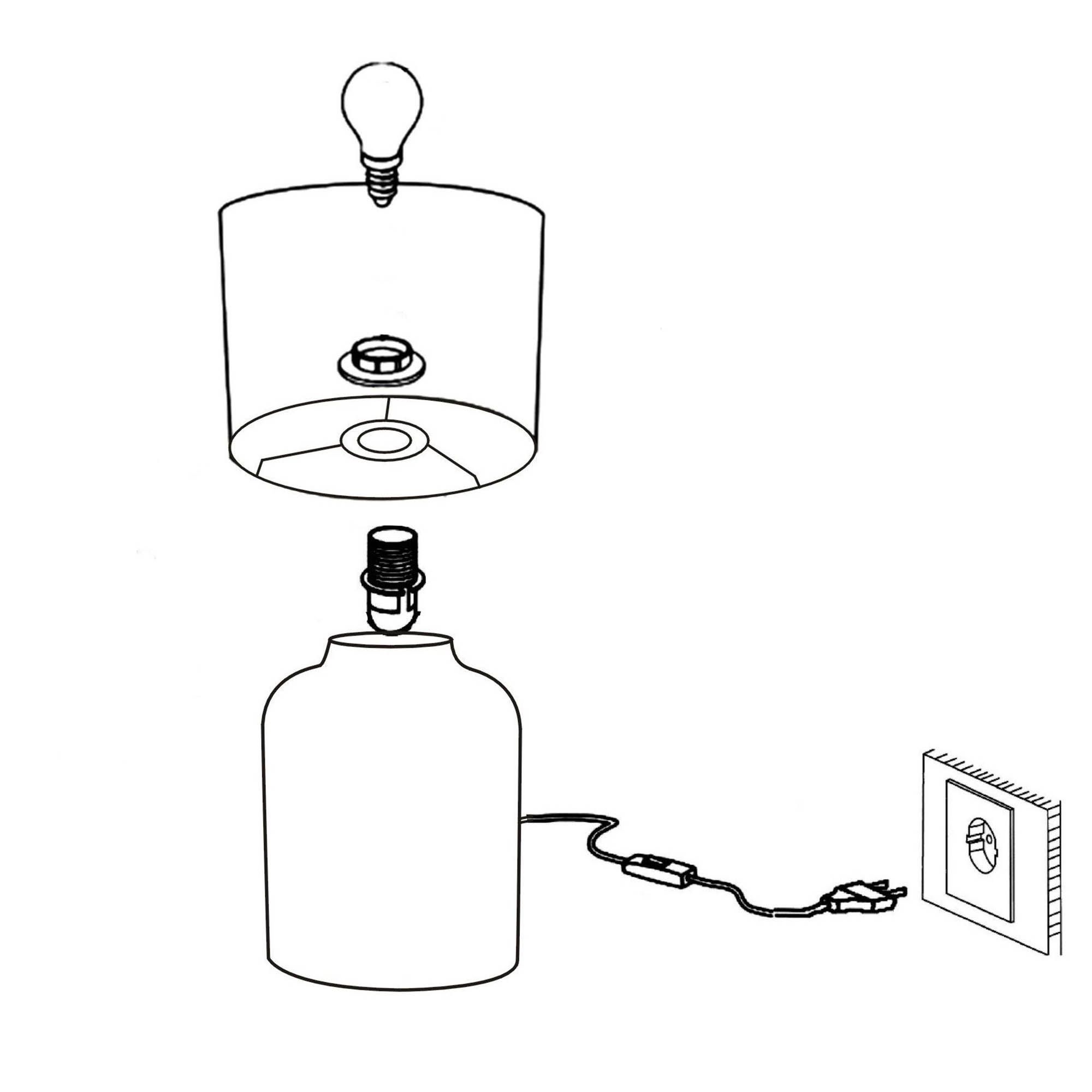 Lampe BELLARIVA blanc H32cm