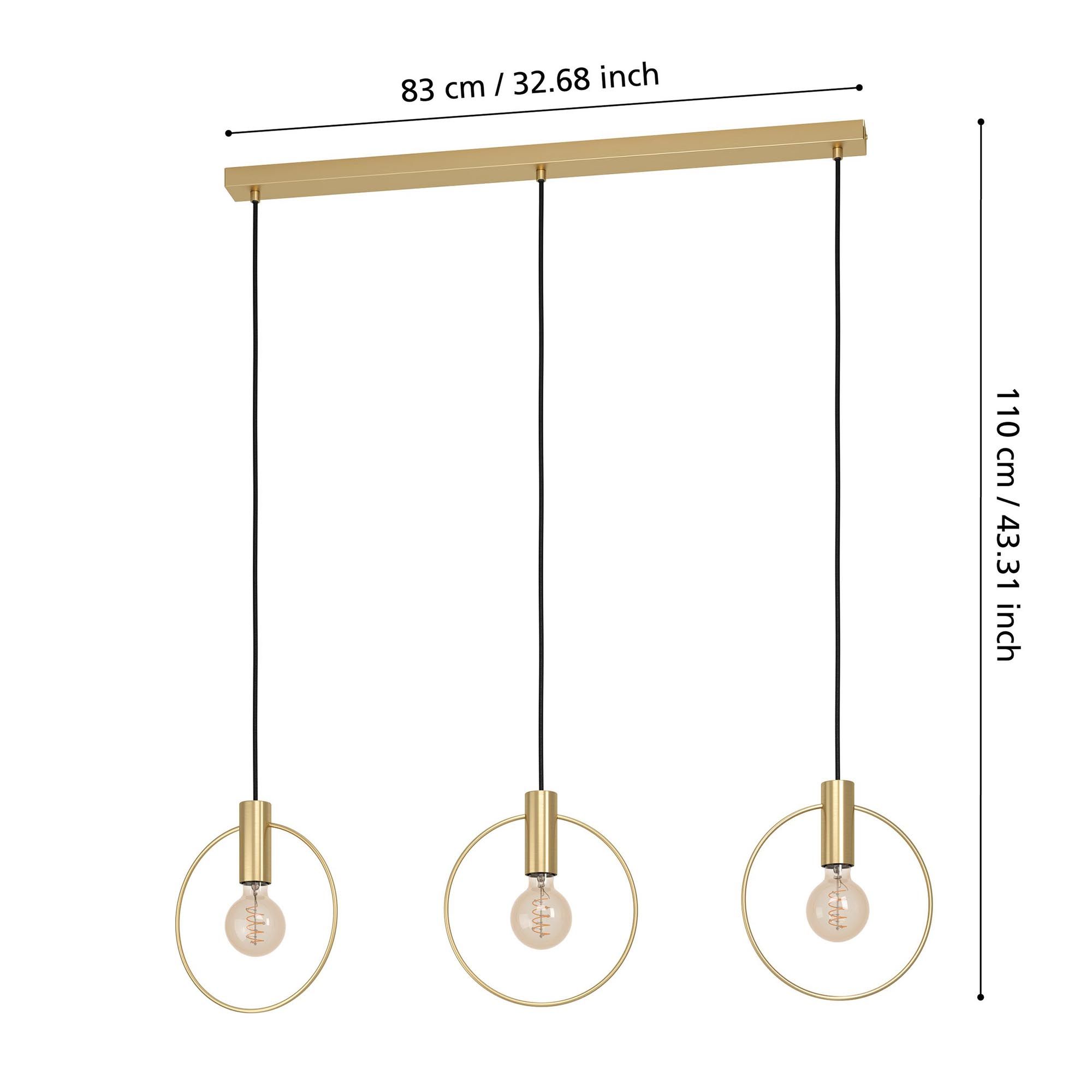 Suspension en métal doré MANIZALES E27 3X40W