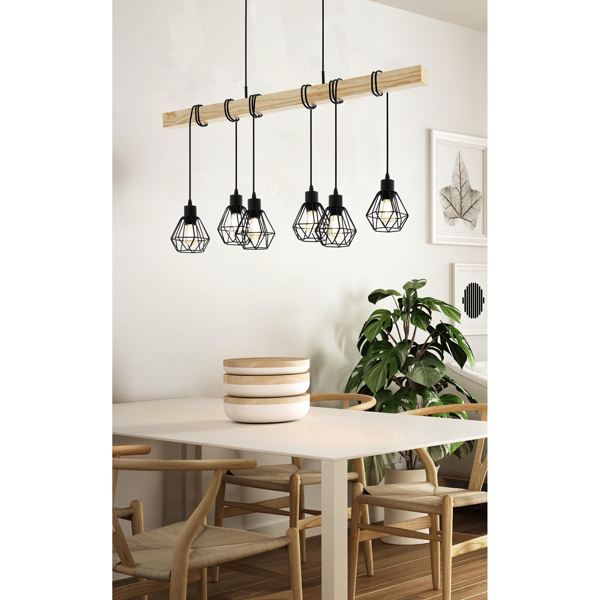 Supension TOWNSHEND Bois naturel/noir L100cm