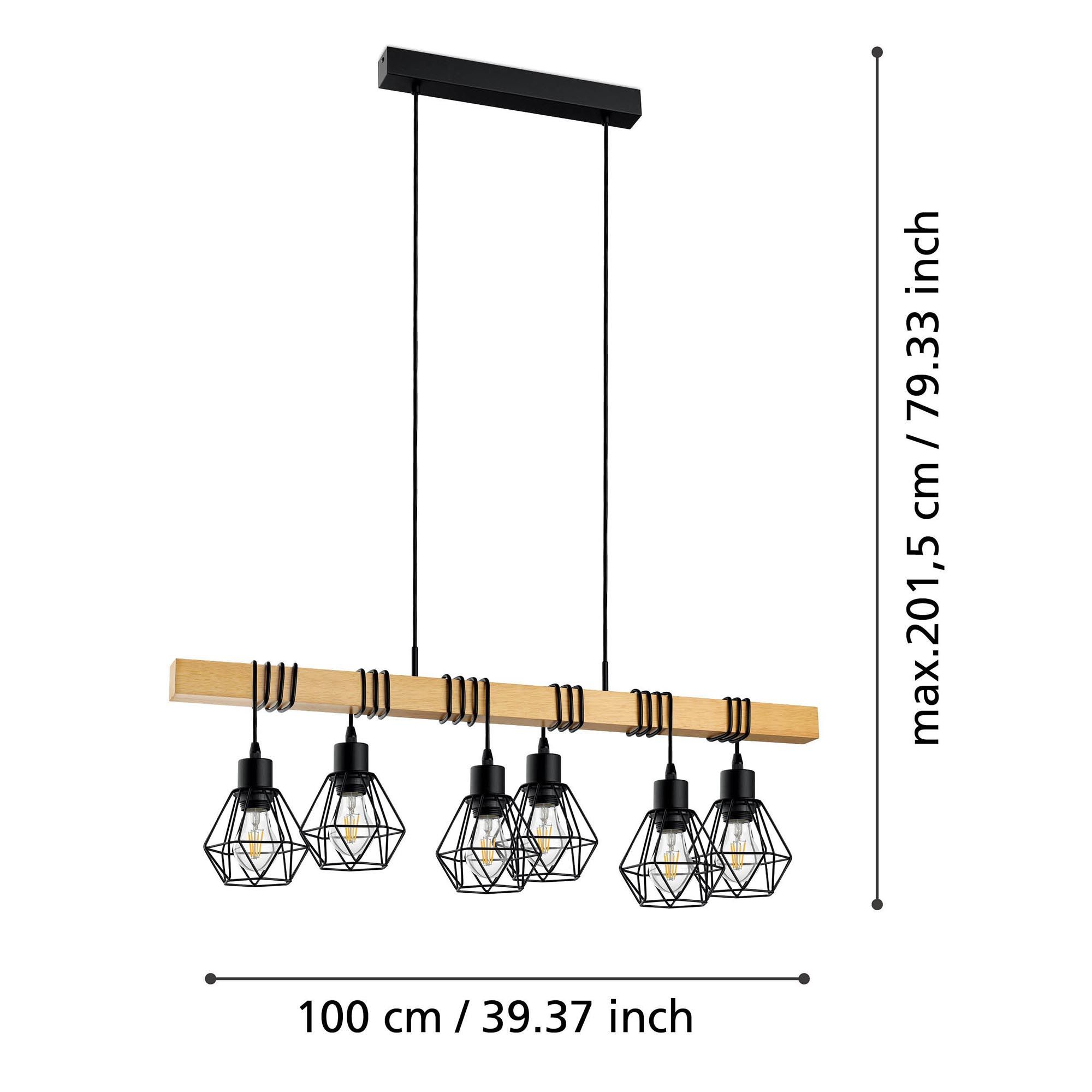 Supension TOWNSHEND Bois naturel/noir L100cm