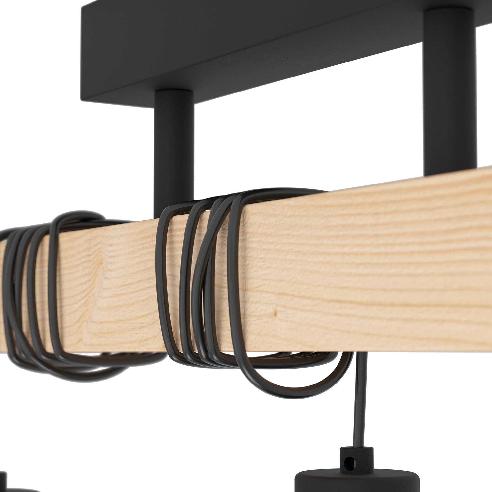 Suspension TOWNSHEND 5 Bois Naturel/Noir L55 cm