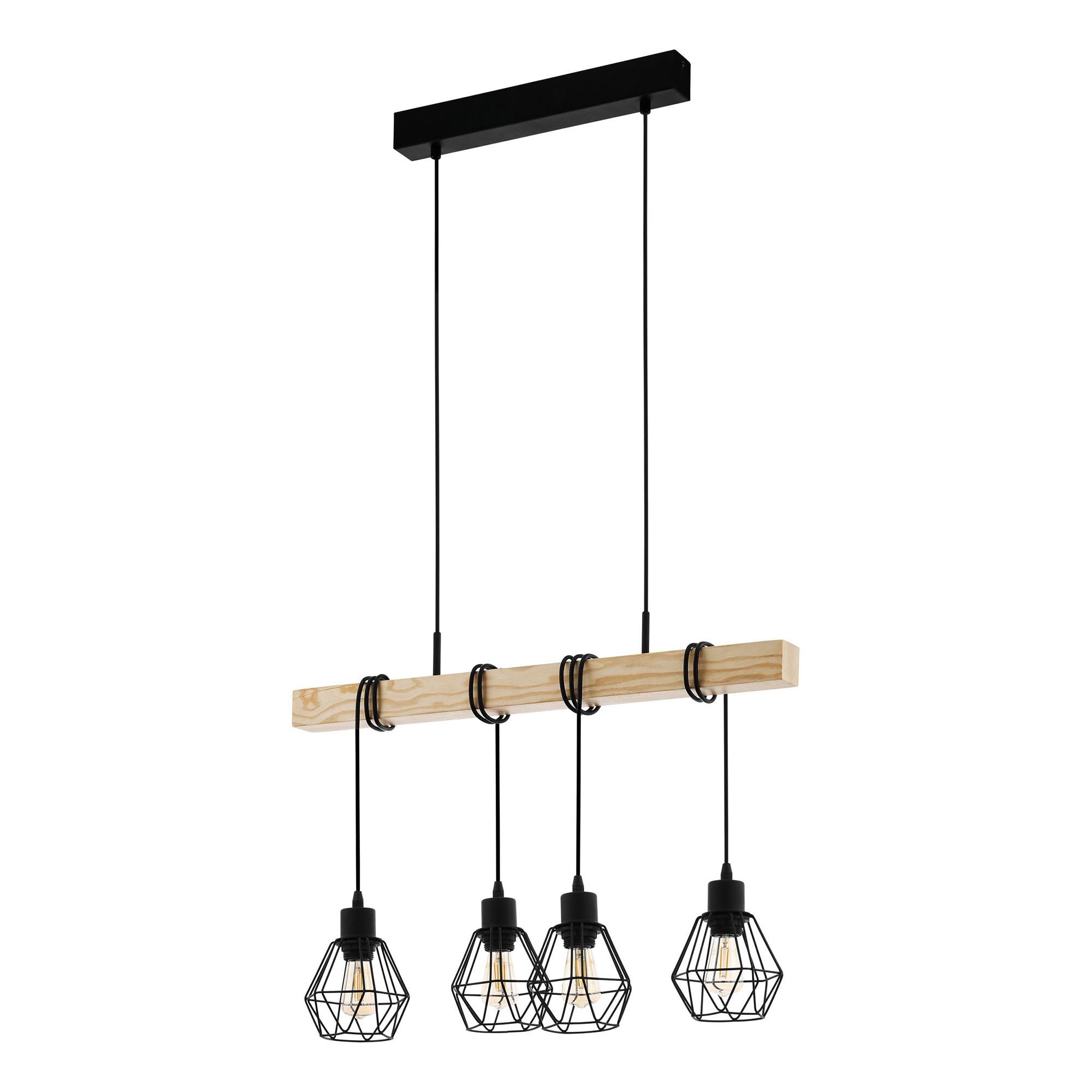 Suspension TOWNSHEND 5 Bois Naturel/Noir L70 cm