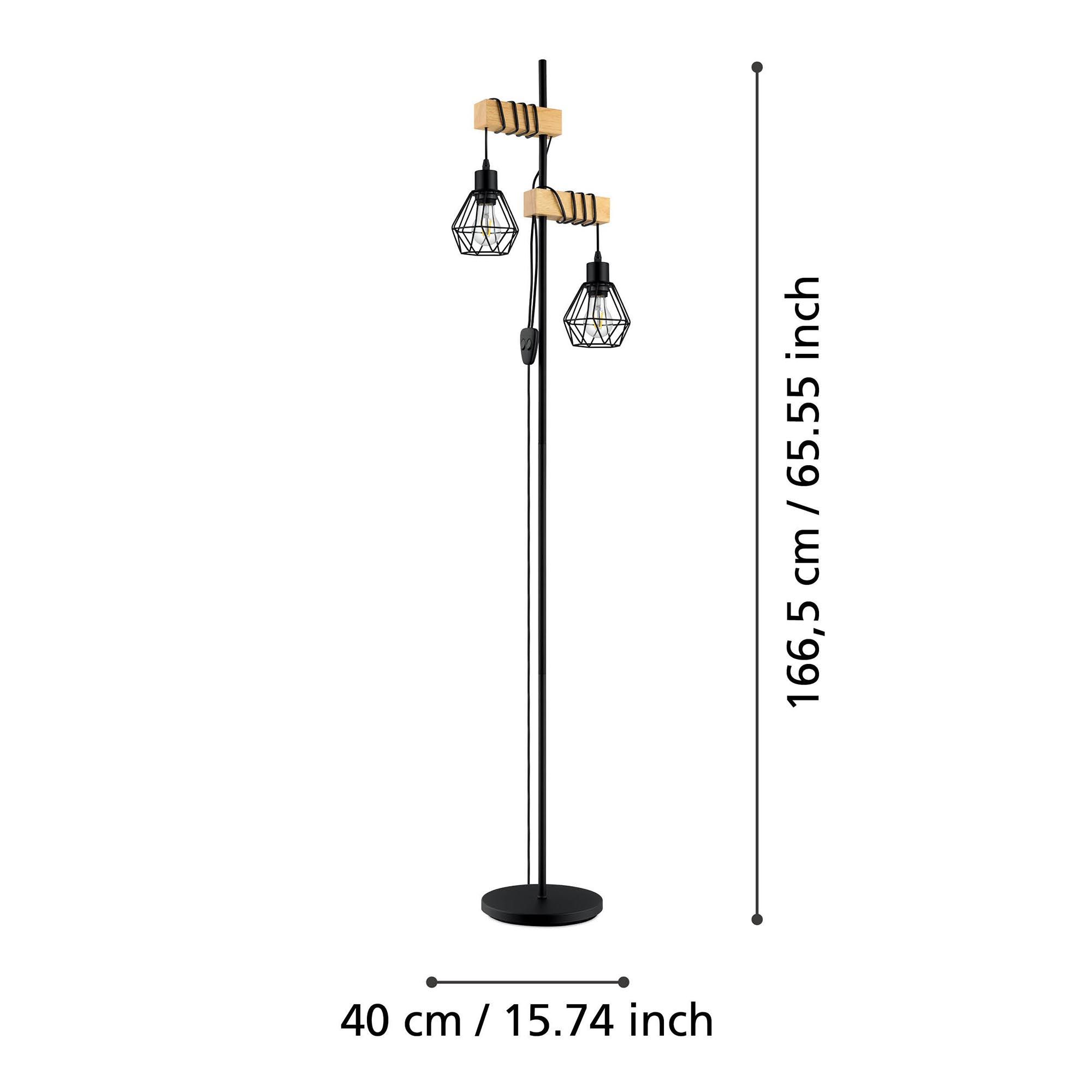 Lampadaire TOWNSHEND 5 Bois Naturel/Noir H166,5 cm