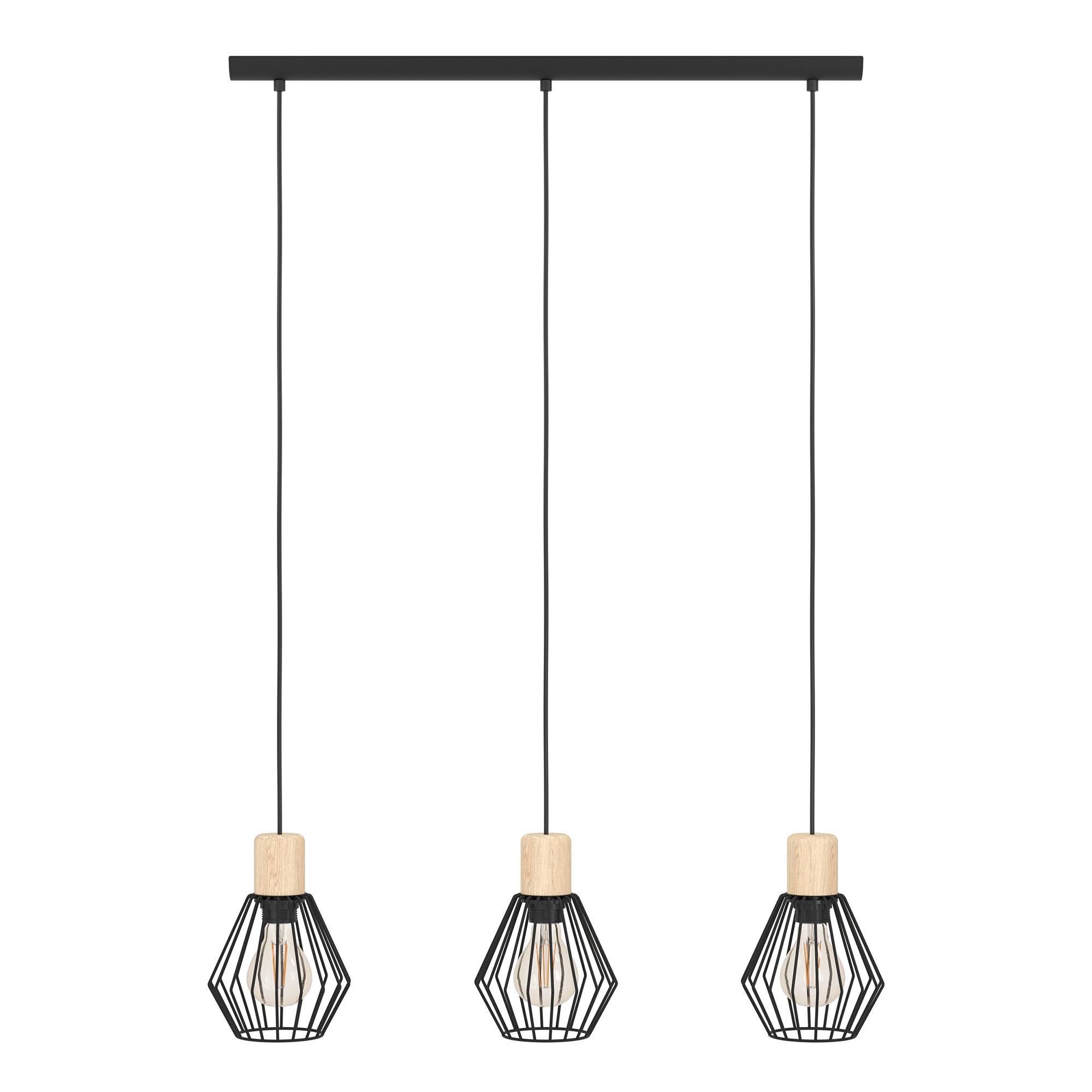 Suspension PALMORLA bois/noir H110cm
