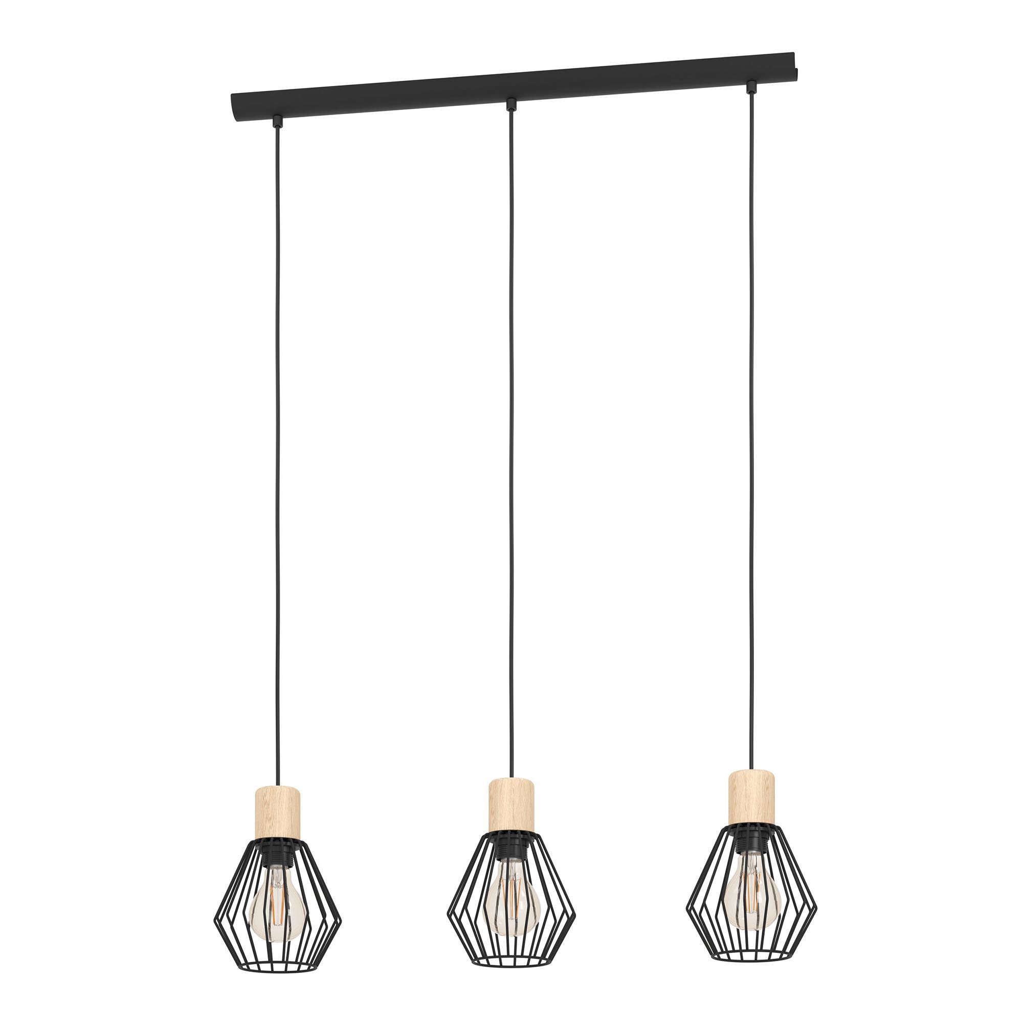 Suspension PALMORLA bois/noir H110cm