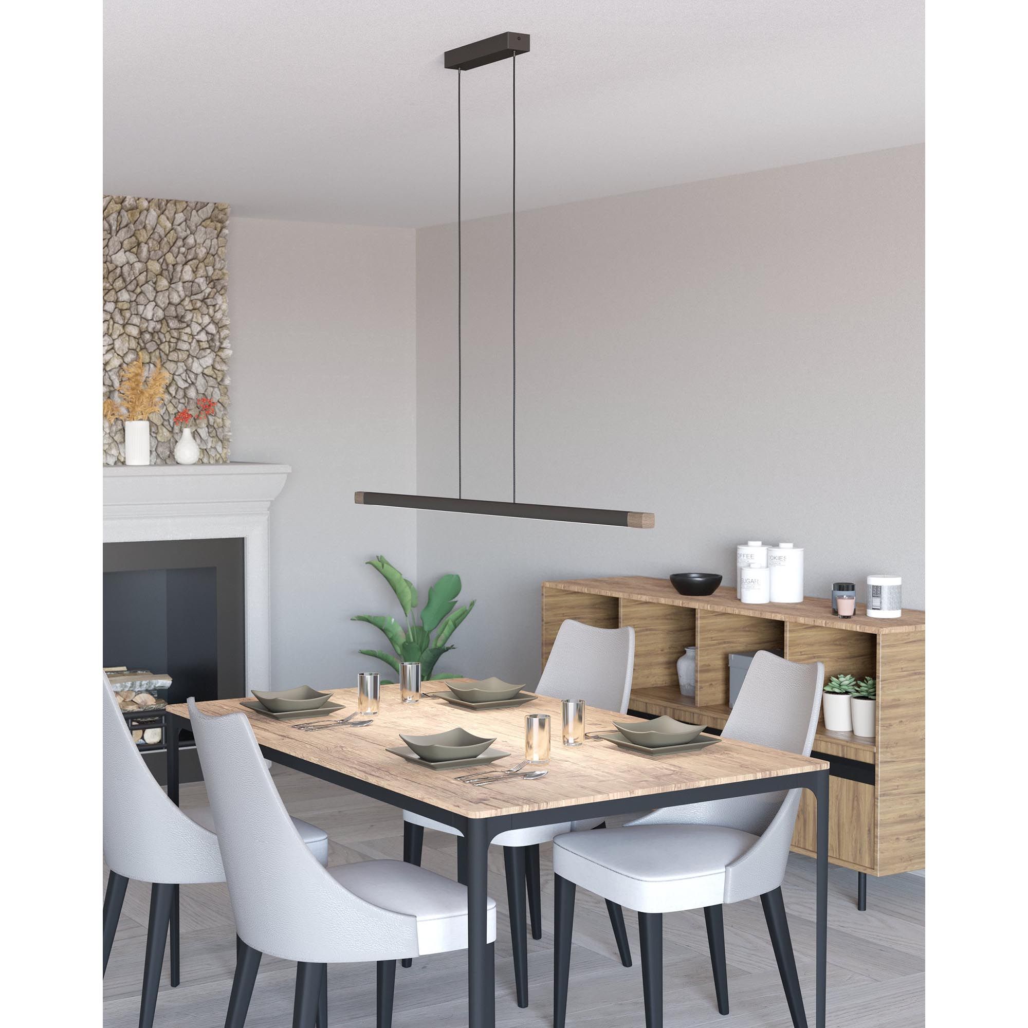 Suspension LED LISCIANA gris L126cm