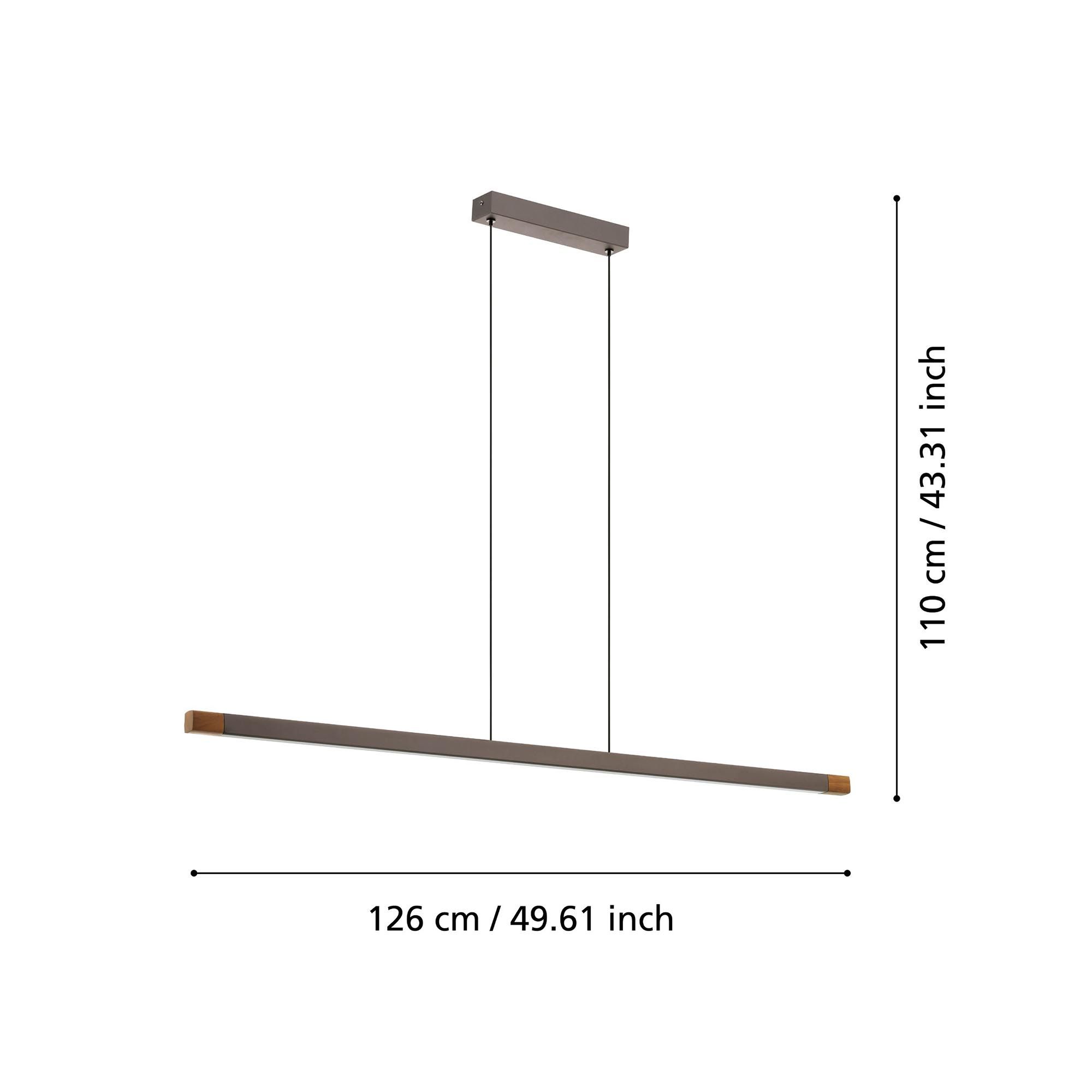 Suspension LED LISCIANA gris L126cm