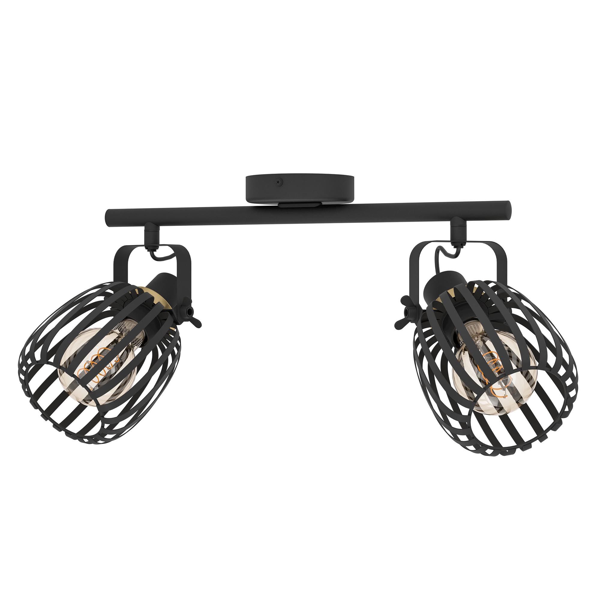 Spot de plafond GIRONA noir L44cm