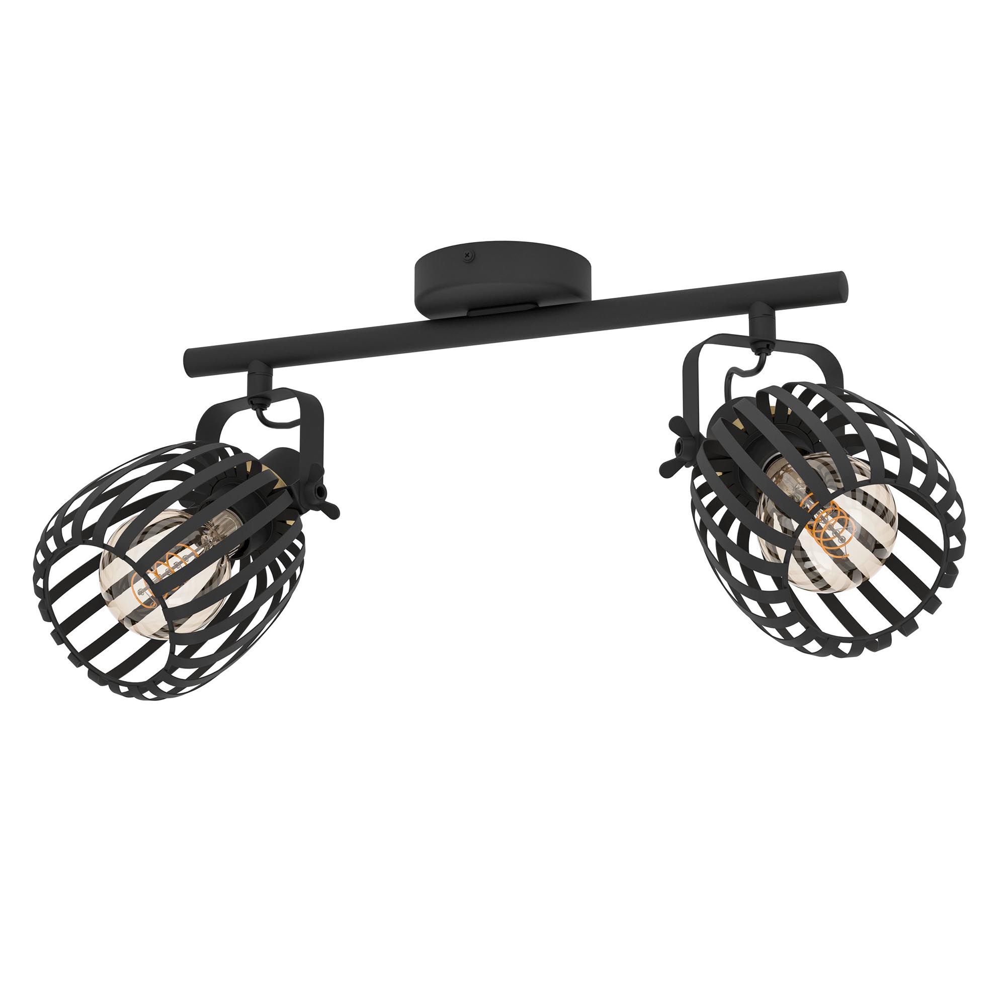 Spot de plafond GIRONA noir L44cm