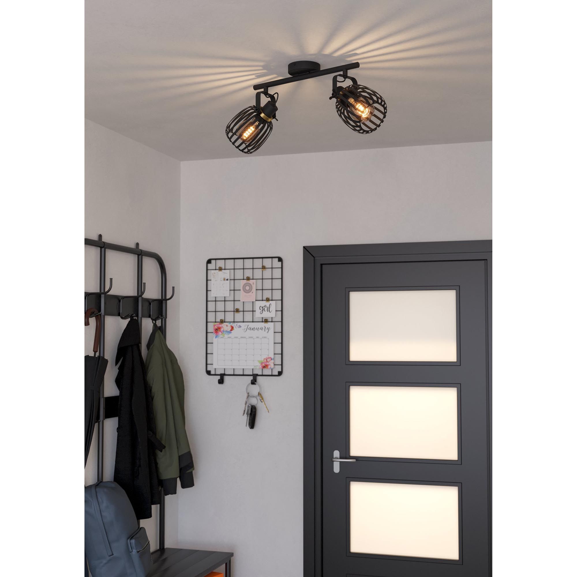 Spot de plafond GIRONA noir L44cm