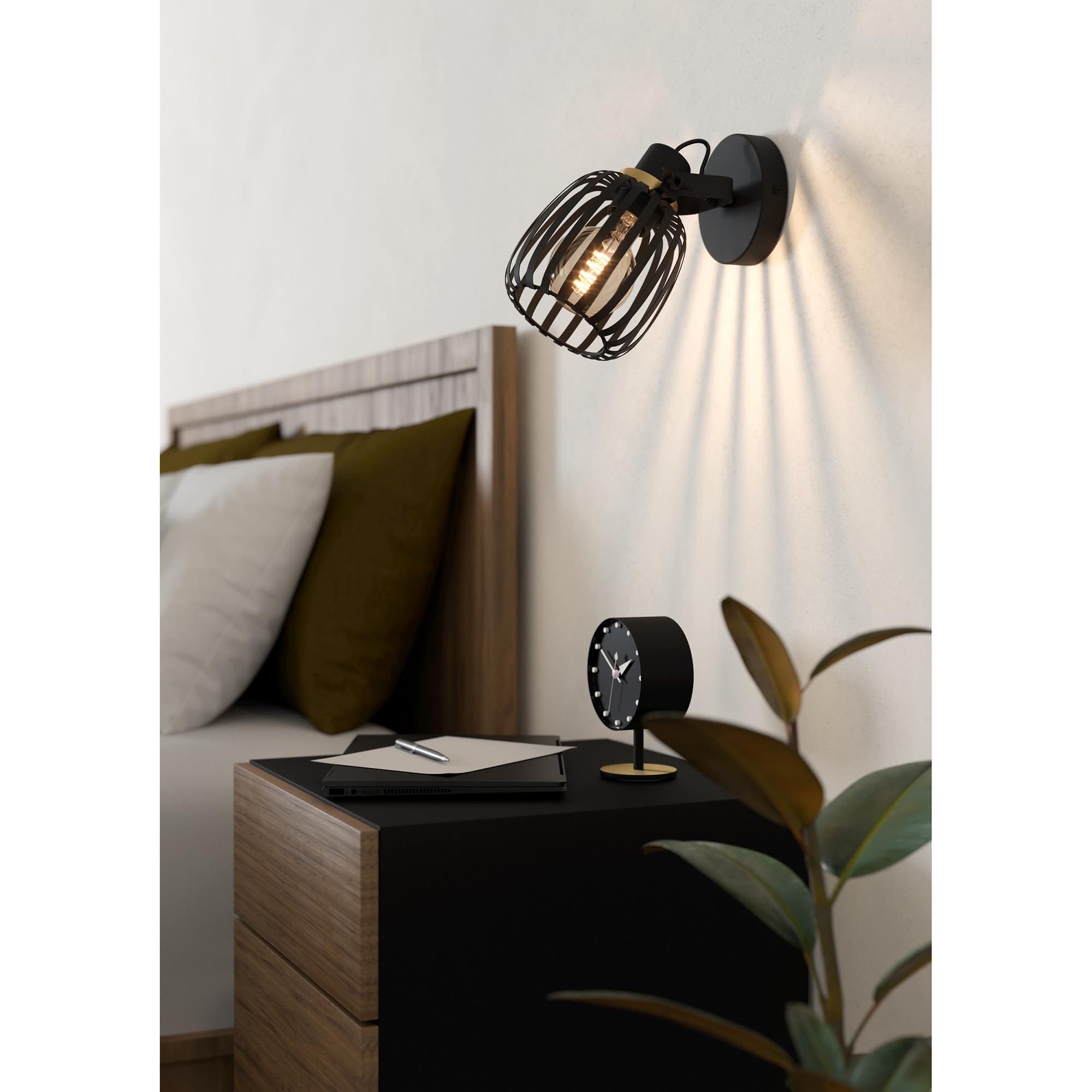 Spot mural GIRONA noir P19cm