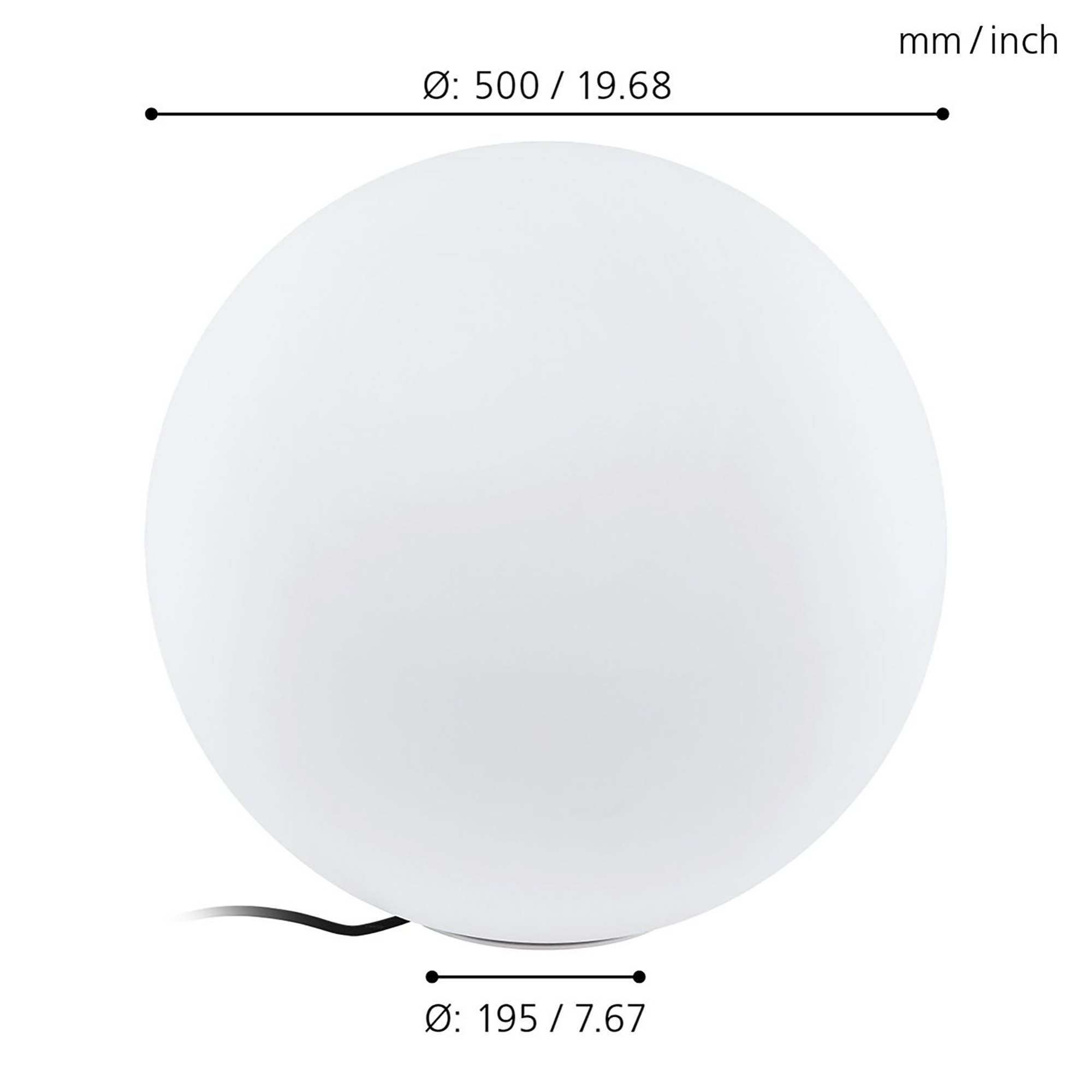 Boule lumineuse extérieure MONTEROLO verre opal Ø50cm