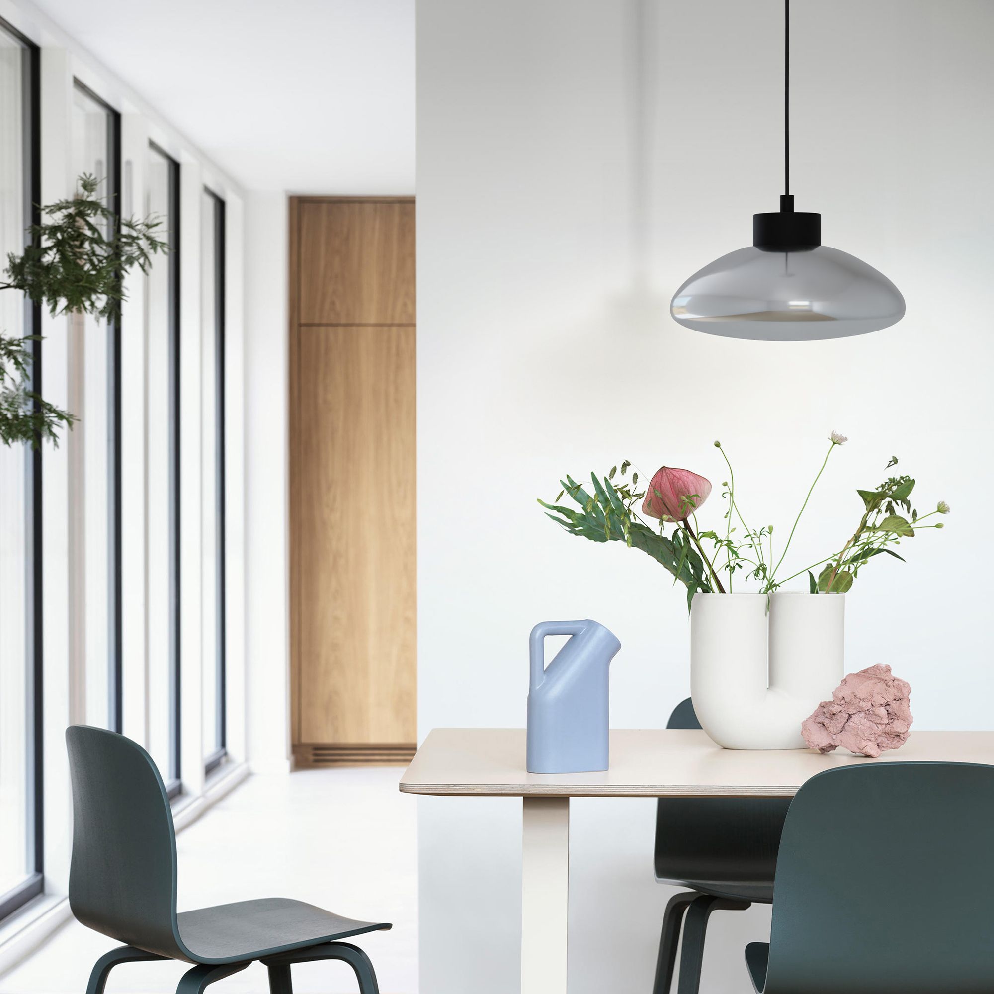 Suspension LED SARNARRA verre fumé Ø30,5cm