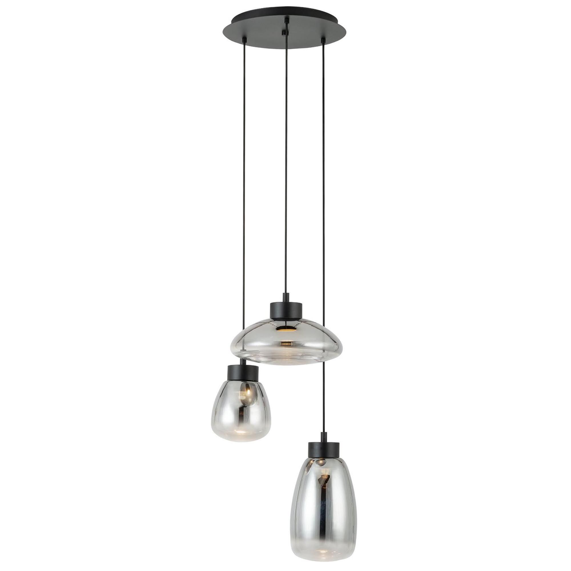 Plafonnier LED dimmable MARINELLO bois/noir L48,5cm