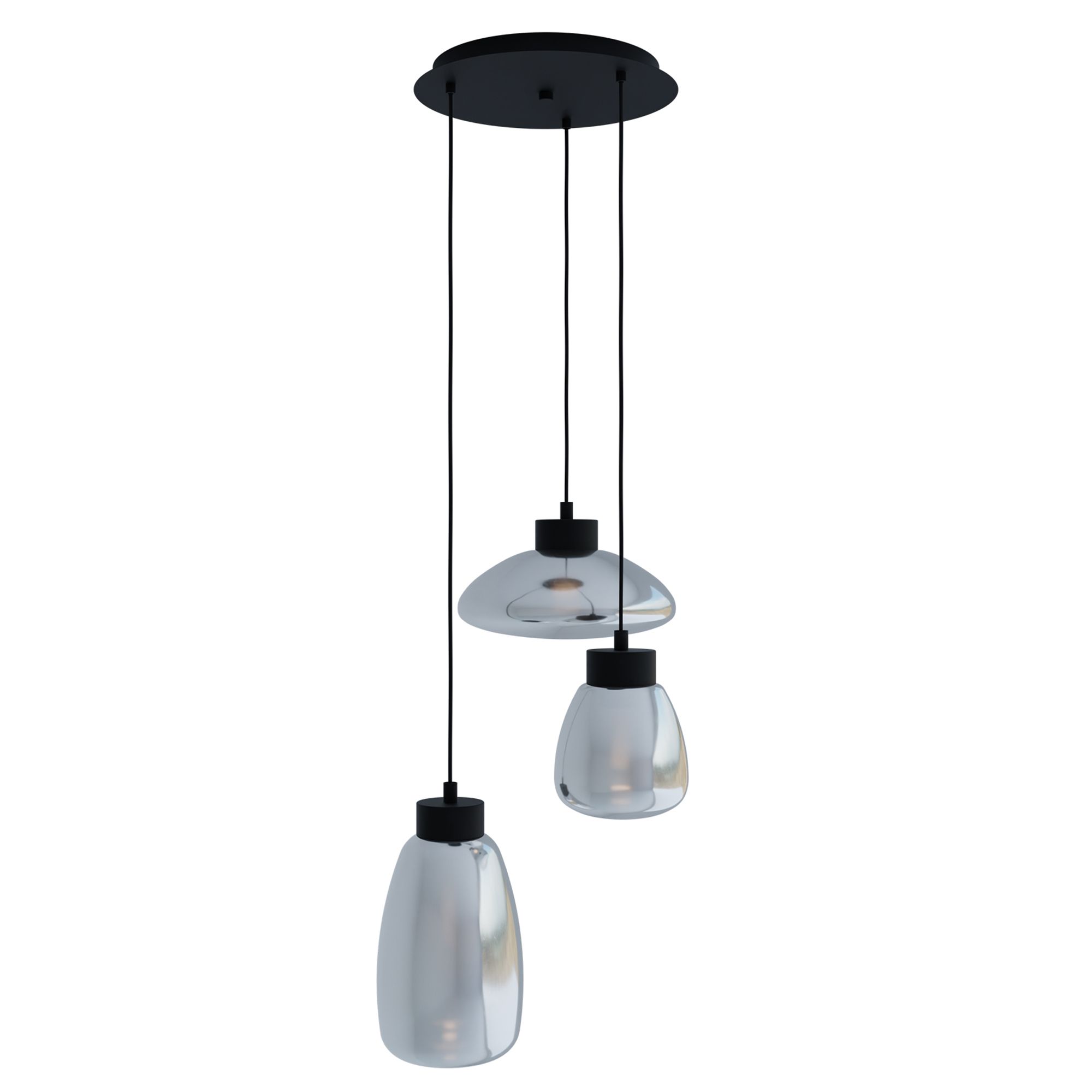 Plafonnier LED dimmable MARINELLO bois/noir L48,5cm