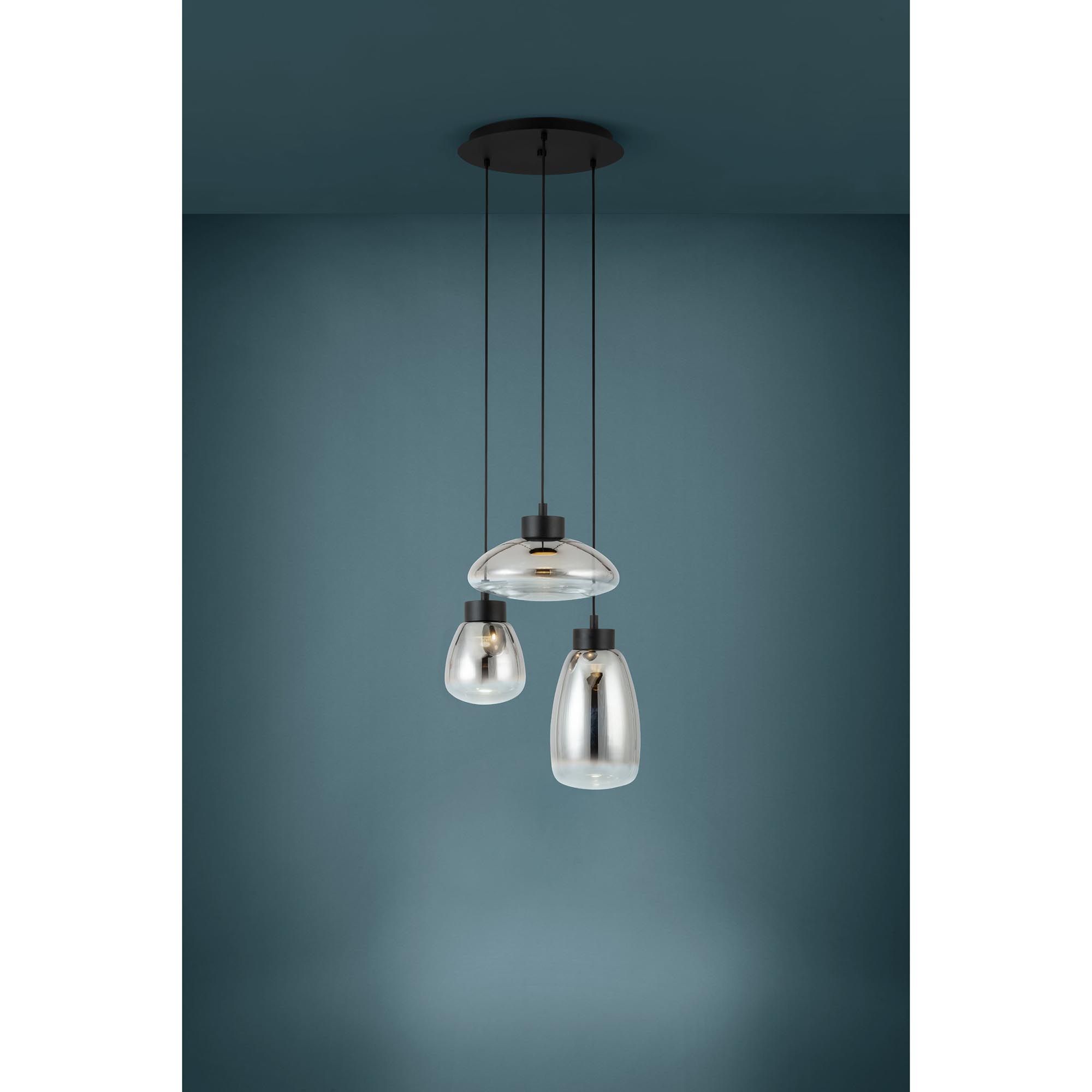 Plafonnier LED dimmable MARINELLO bois/noir L48,5cm