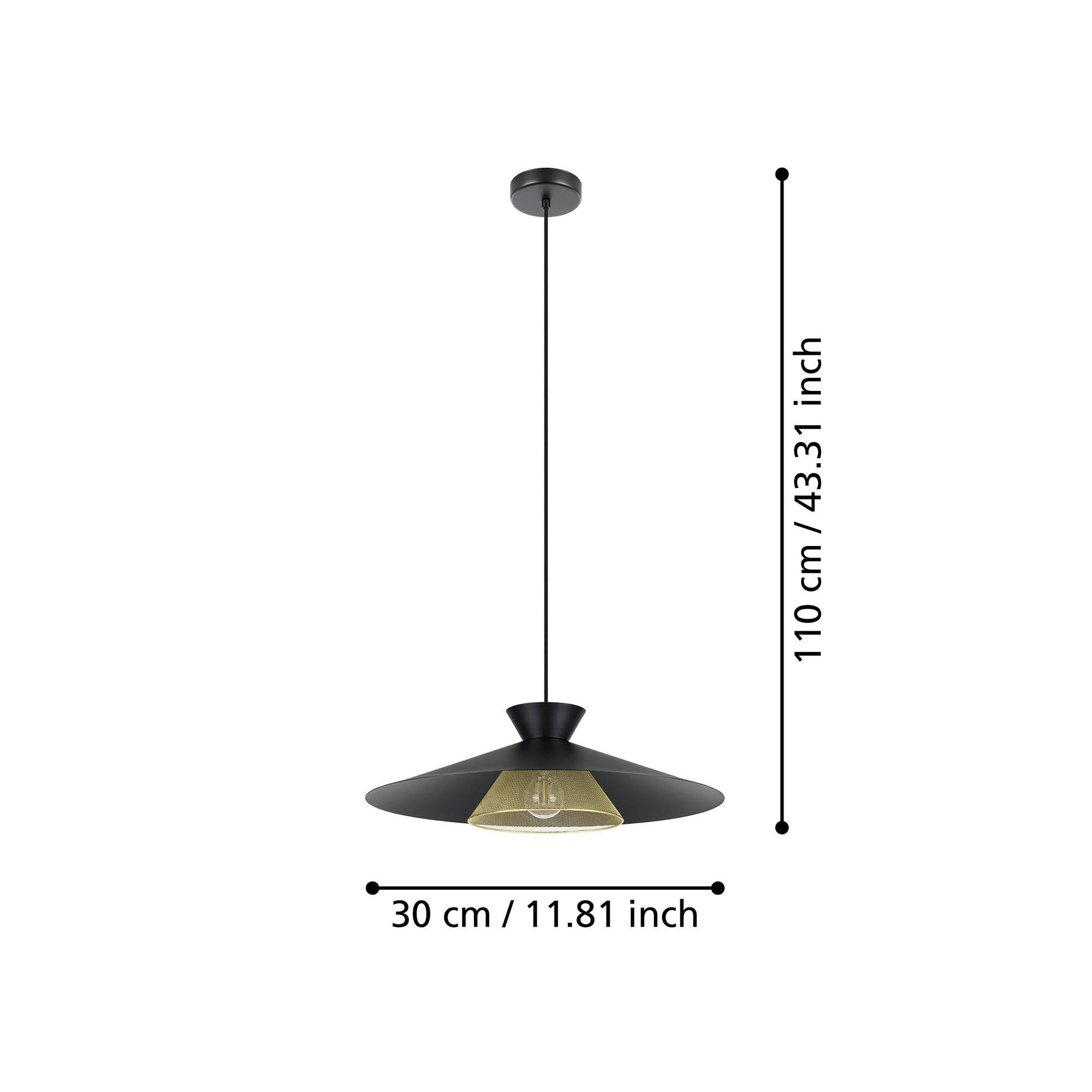 Suspension GRIZEDALE noir Ø50cm