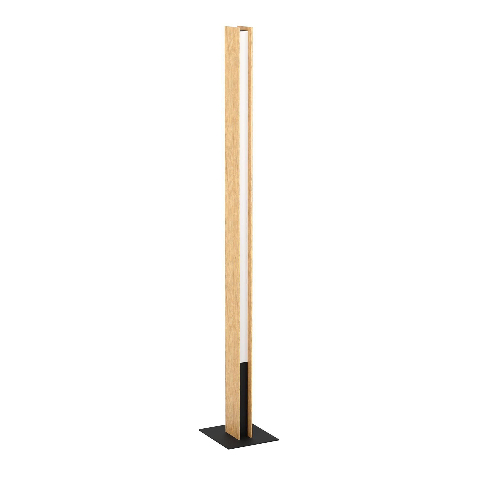 Lampadaire LED dimmable ANCHORENA Z bois/noir H150cm