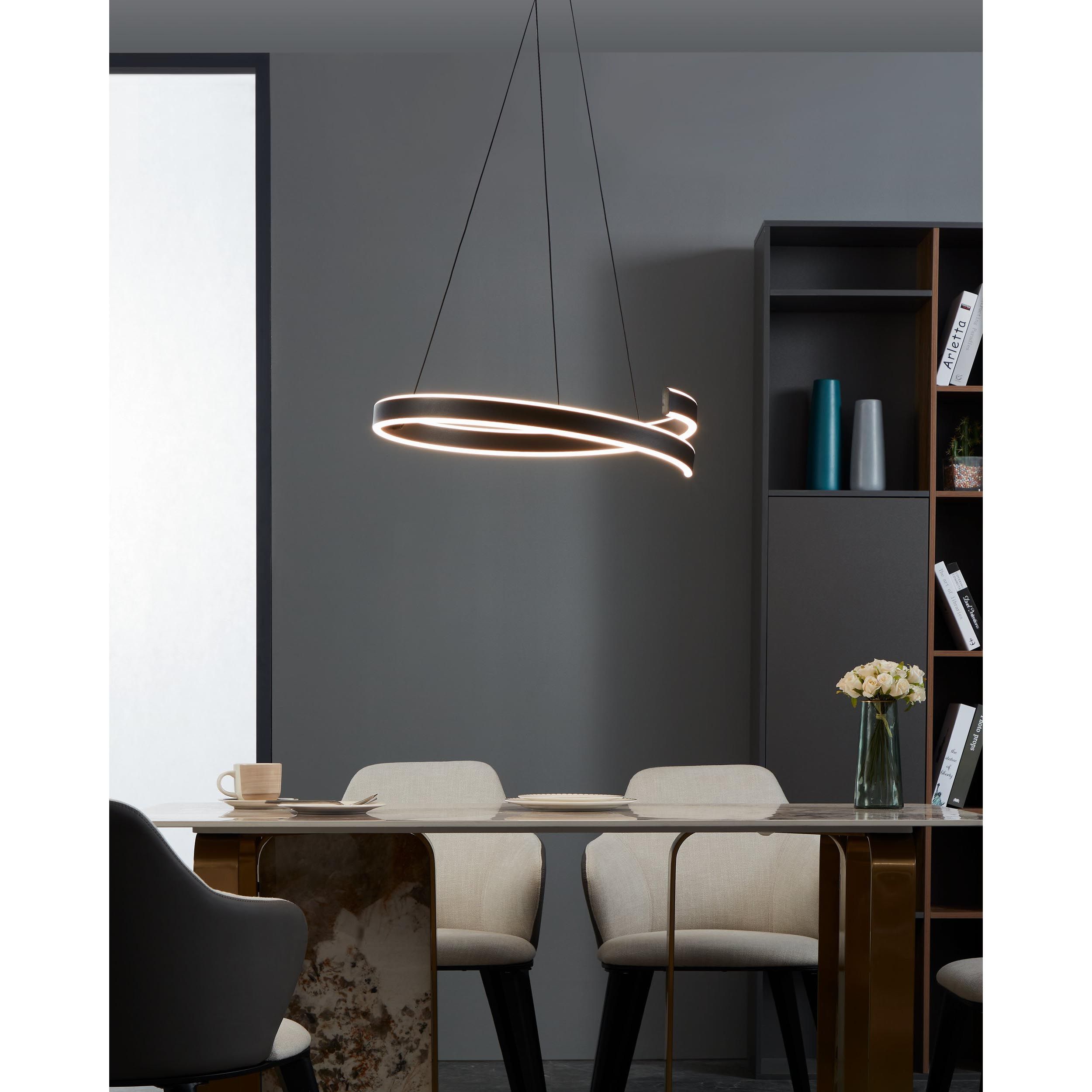 Suspension LED dimmable connecté ANDABAIA-Z noir Ø60cm