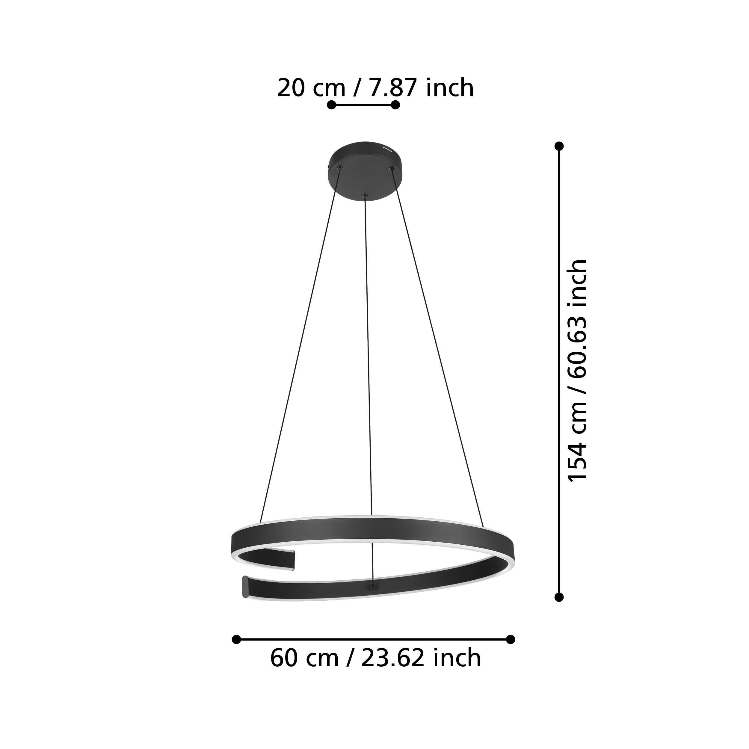 Suspension LED dimmable connecté ANDABAIA-Z noir Ø60cm