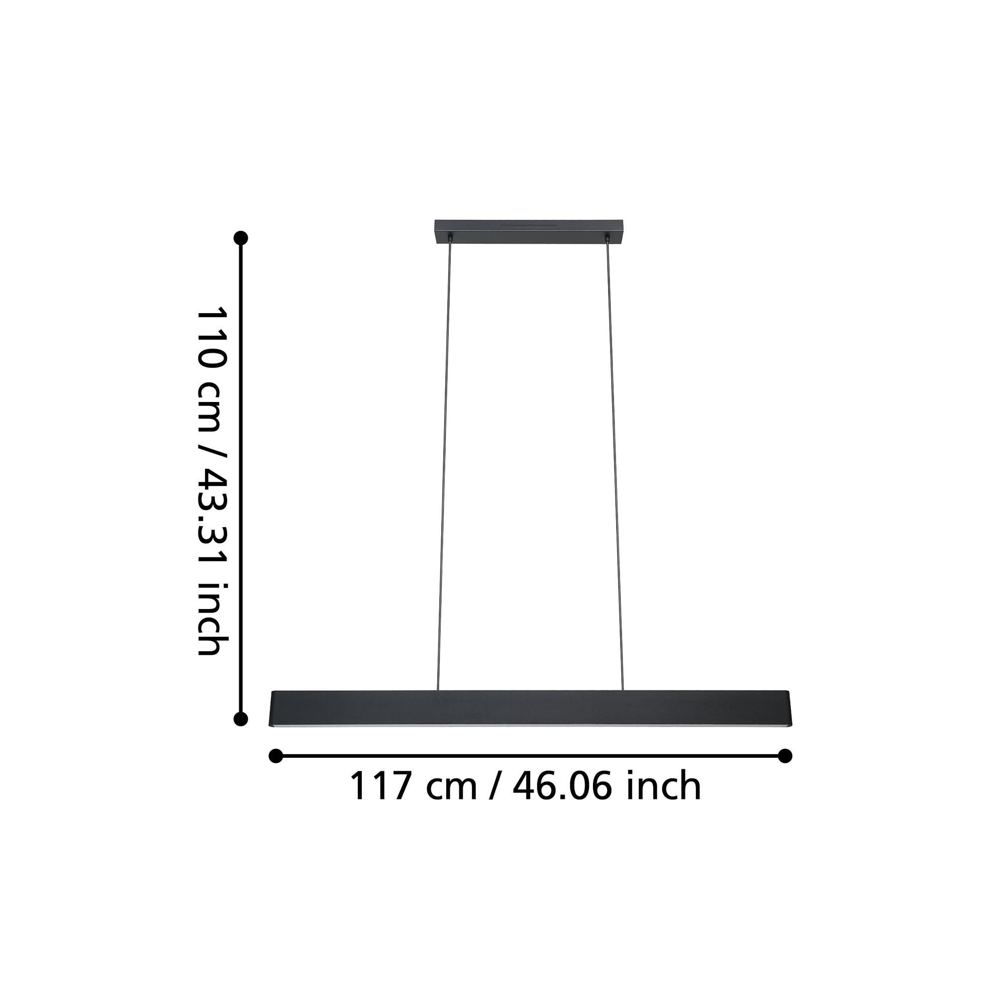 Suspension LED dimmable connecté ANDREAS-Z noir L117cm