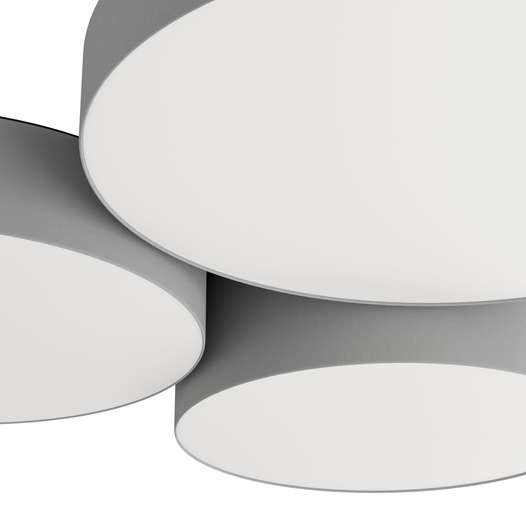 Plafonnier LED dimmable connecté BARBANO-Z gris P56,5cm